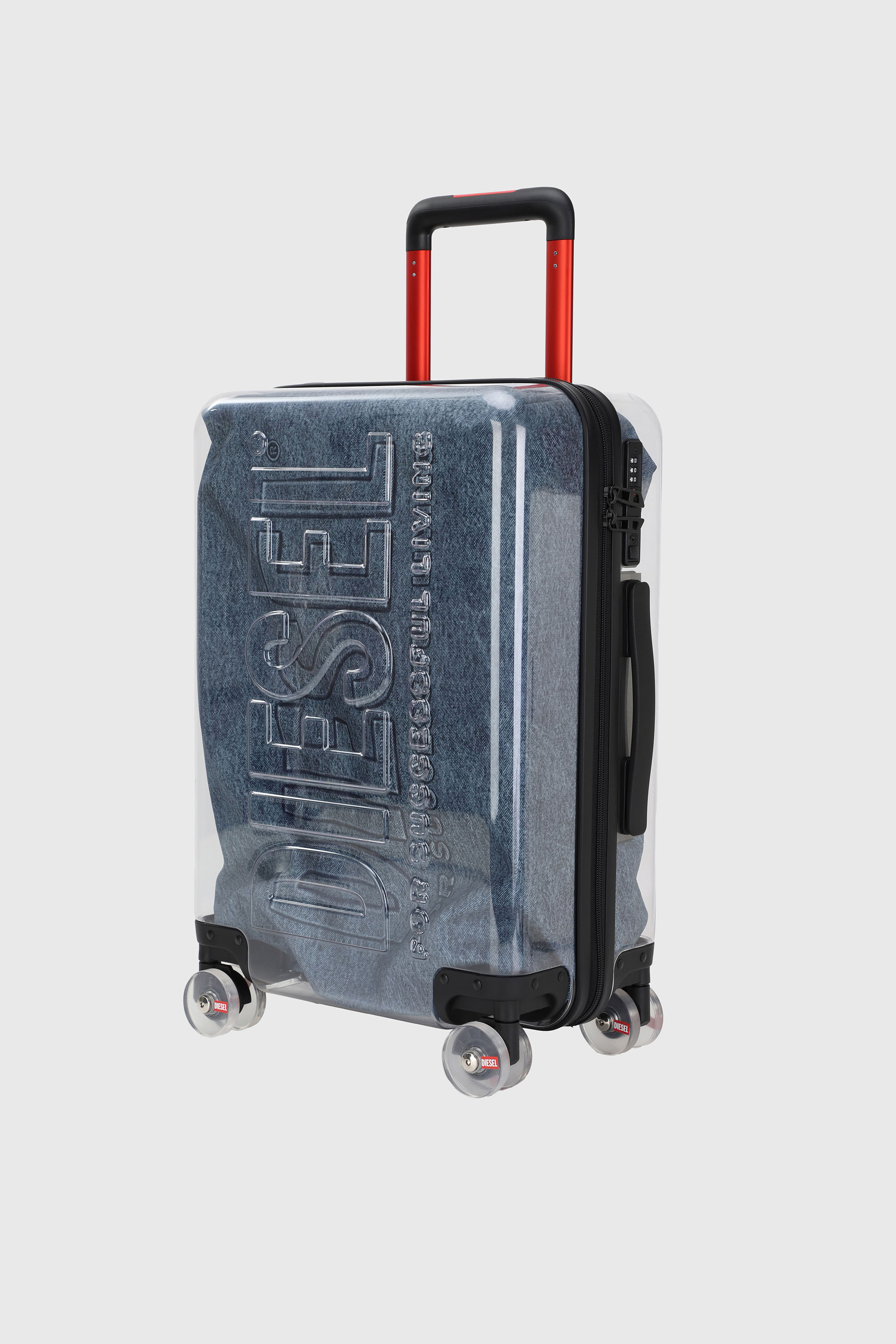 Diesel - LU0036 HARD LUGGAGE - DSL009, Unisex's Transparent logo suitcase size S in Blue - 5