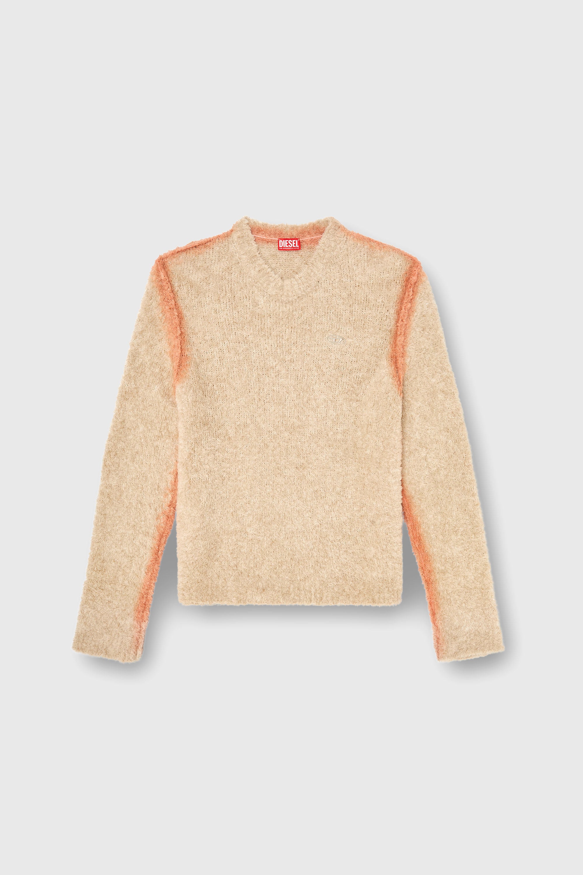 Diesel - K-RIMI, Man's Alpaca-blend jumper with spray-dyed seams in Light Brown - 2