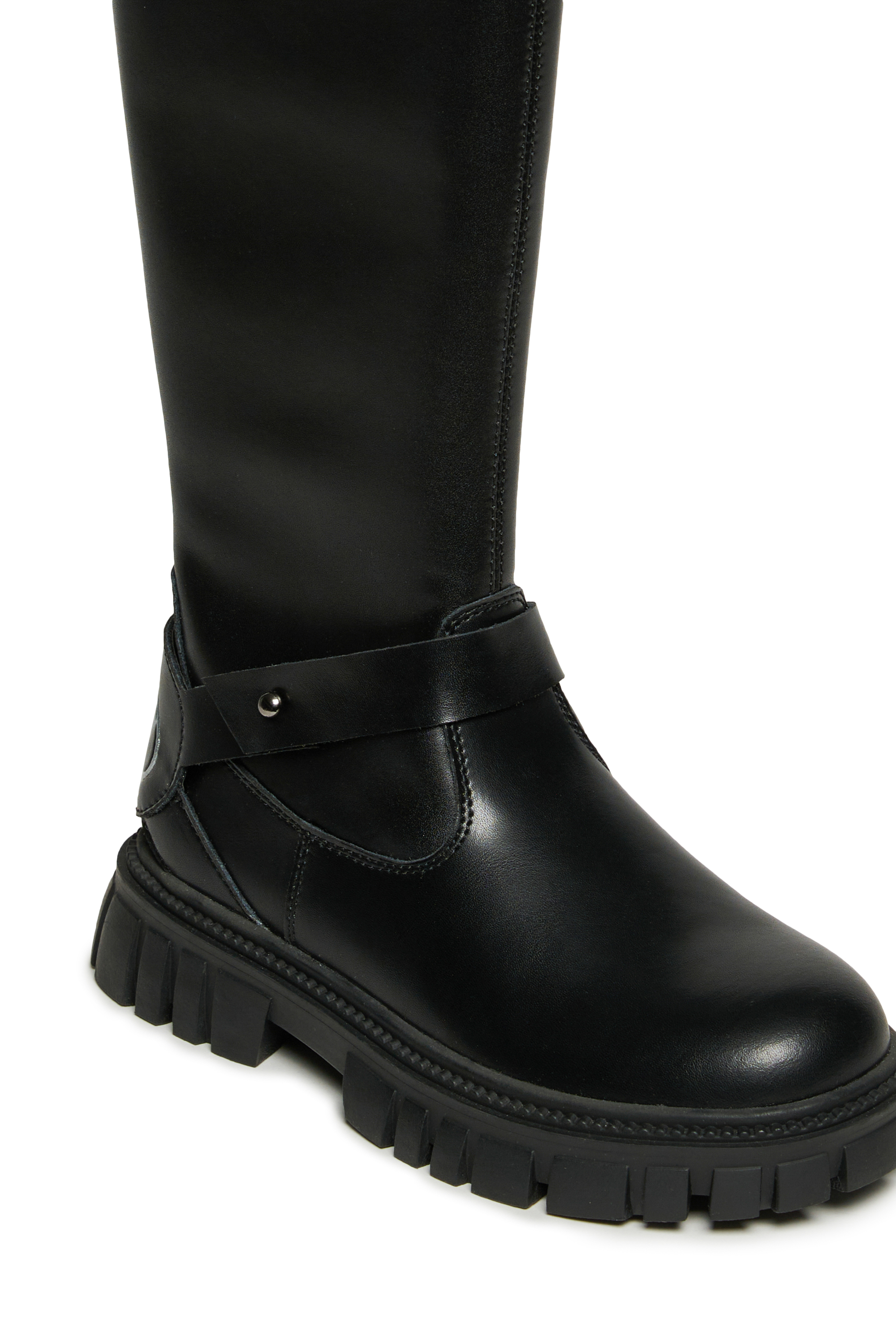 Diesel - D-HAMMER KNT PATCH, Unisex's D-Hammer High Leather Boots in Black - 4