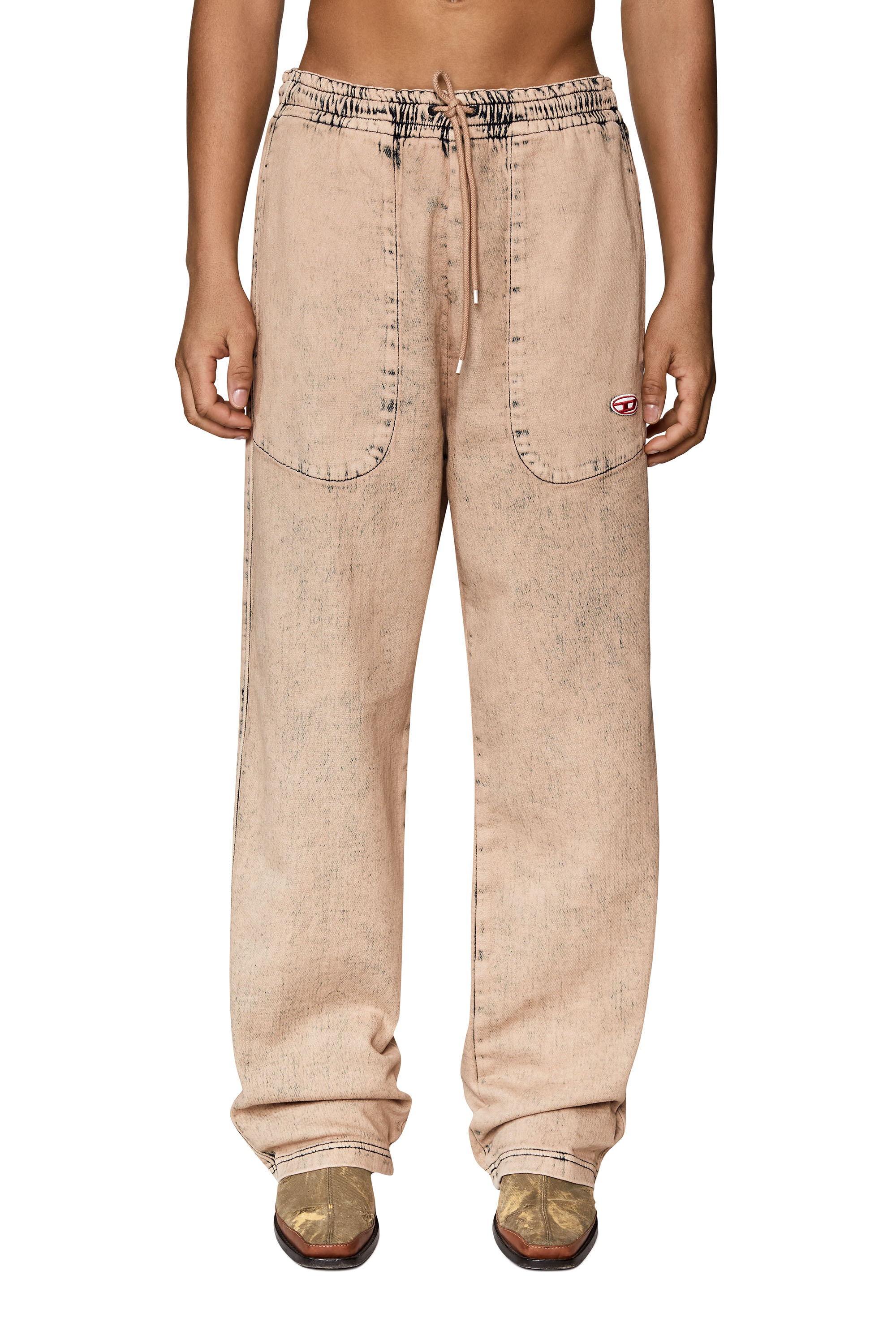 Diesel - D-Martians Track Denim 09D16 Straight, Light Brown - Image 1