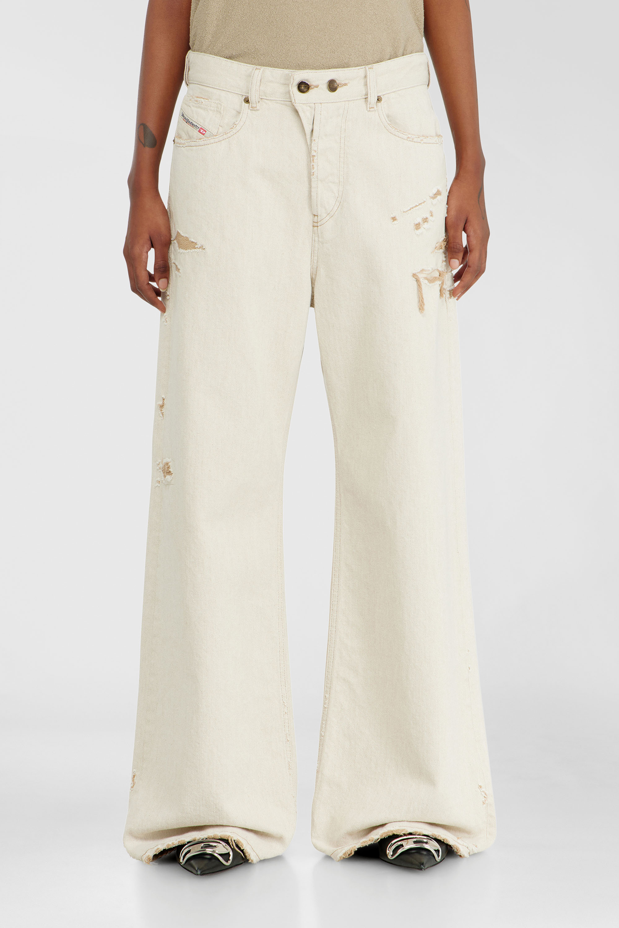 Diesel - Woman's Relaxed Jeans 1996 D-Sire 09P89, Beige - 1