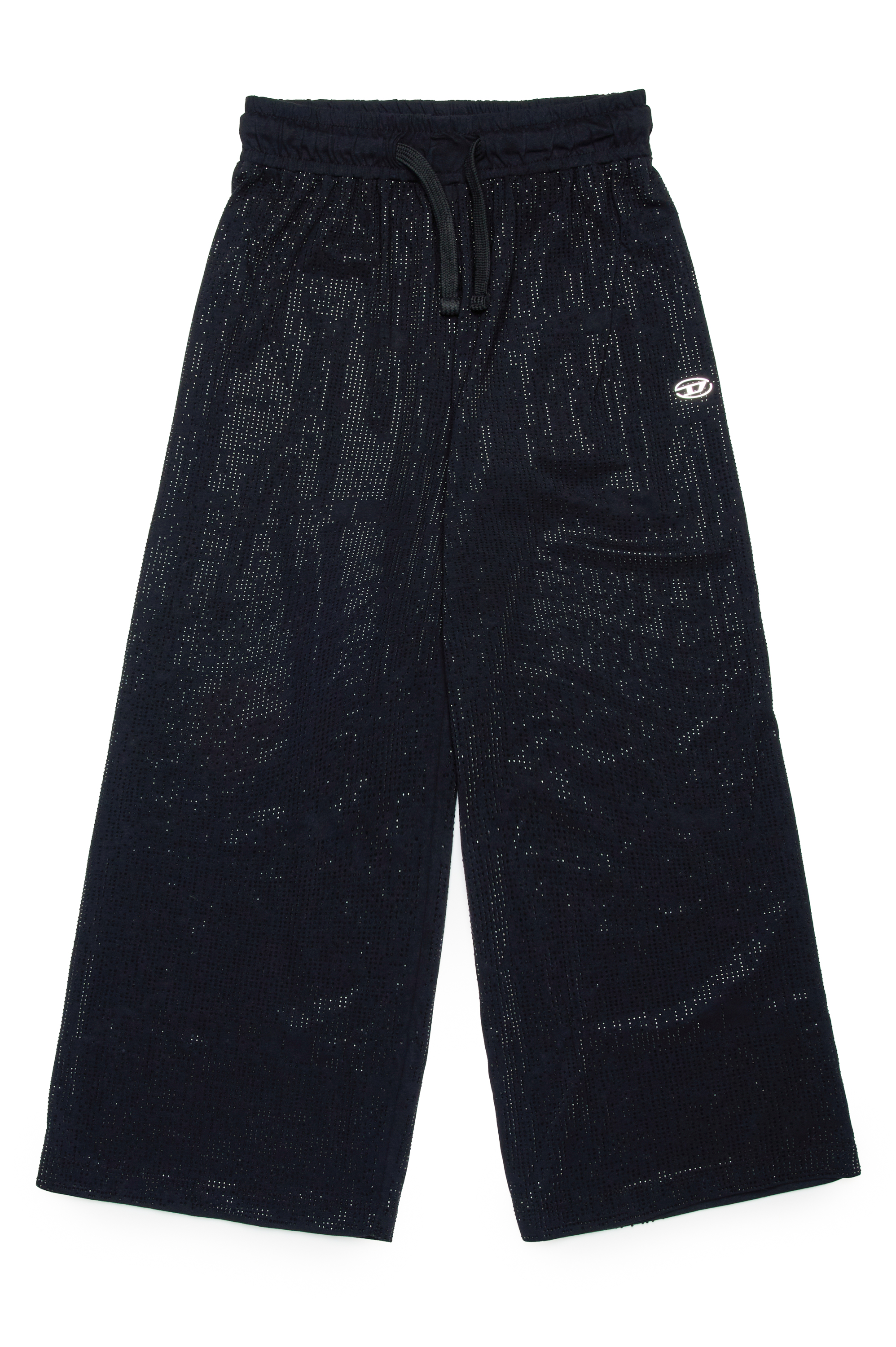 Diesel - PSTRASSTUDS, Woman's Cotton trousers with micro-rhinestones in Black - 1