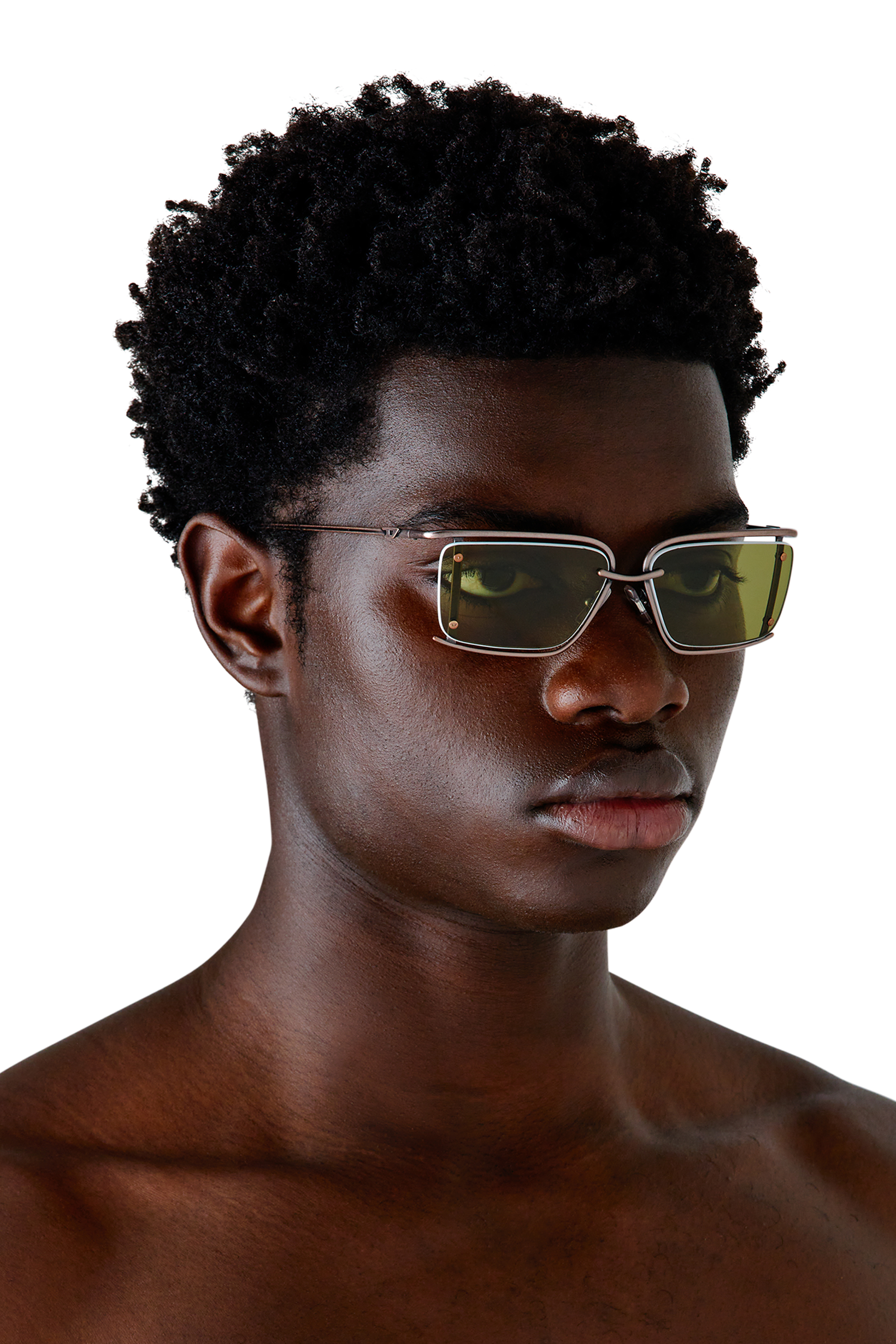 Diesel - 0DL1002, Unisex's Rectangle sunglasses in Military Green - 4