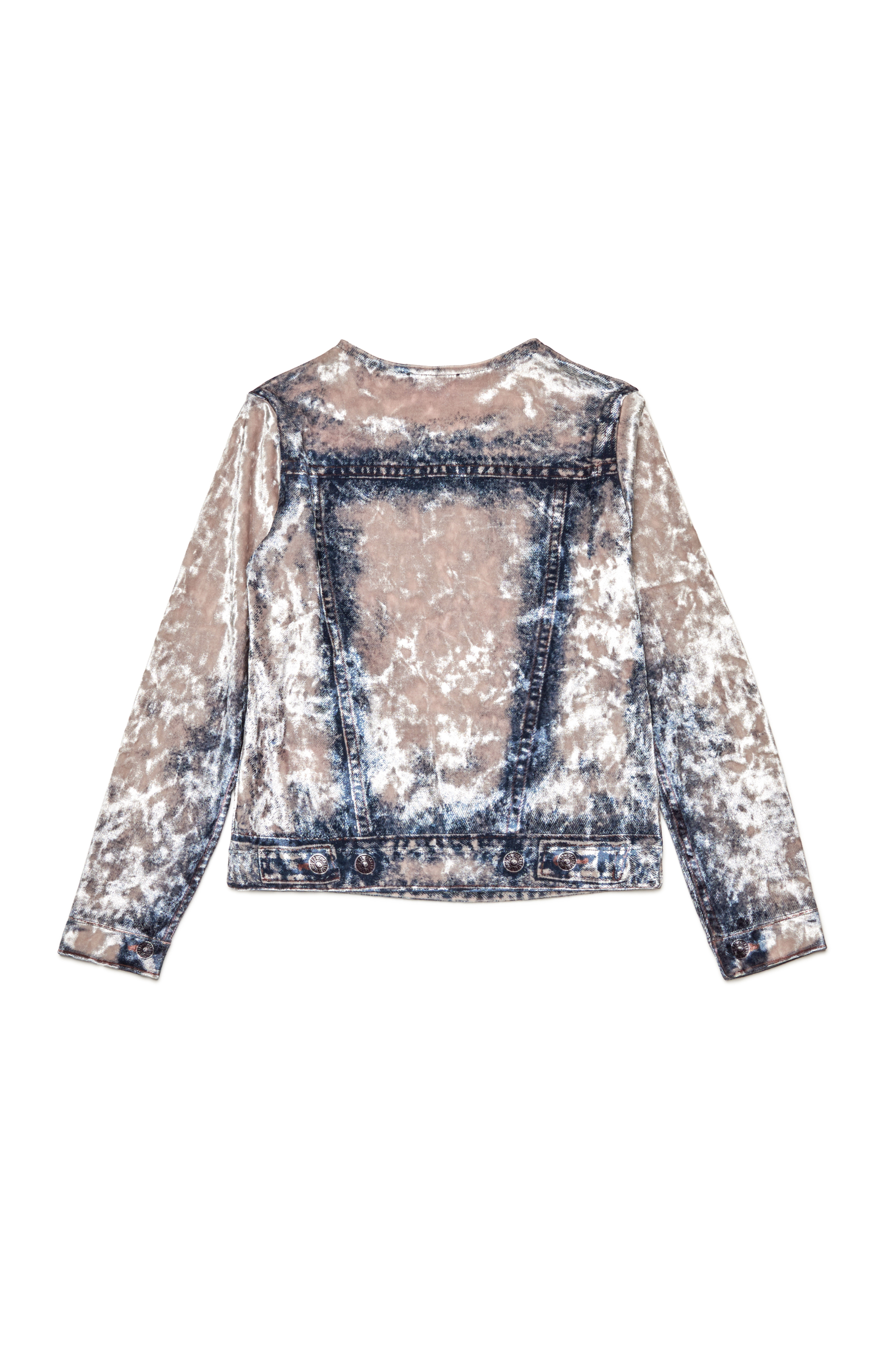 Diesel - TCLAUVET, Woman's Long-sleeve top with trompe l'oeil print in Light Blue - 2