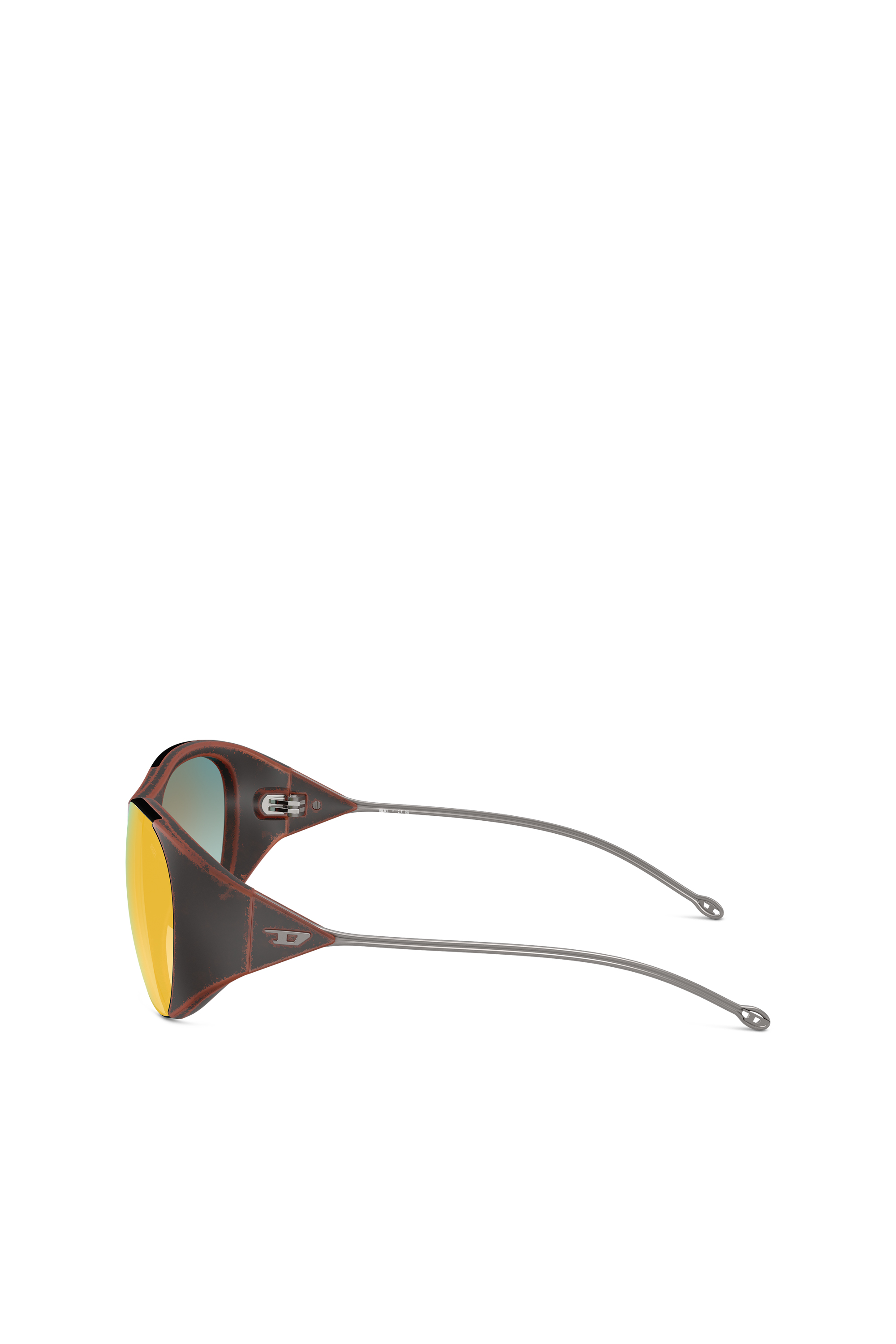 Diesel - 0DL3003, Unisex's Iconic oval sunglasses in Orange/Grey - 2