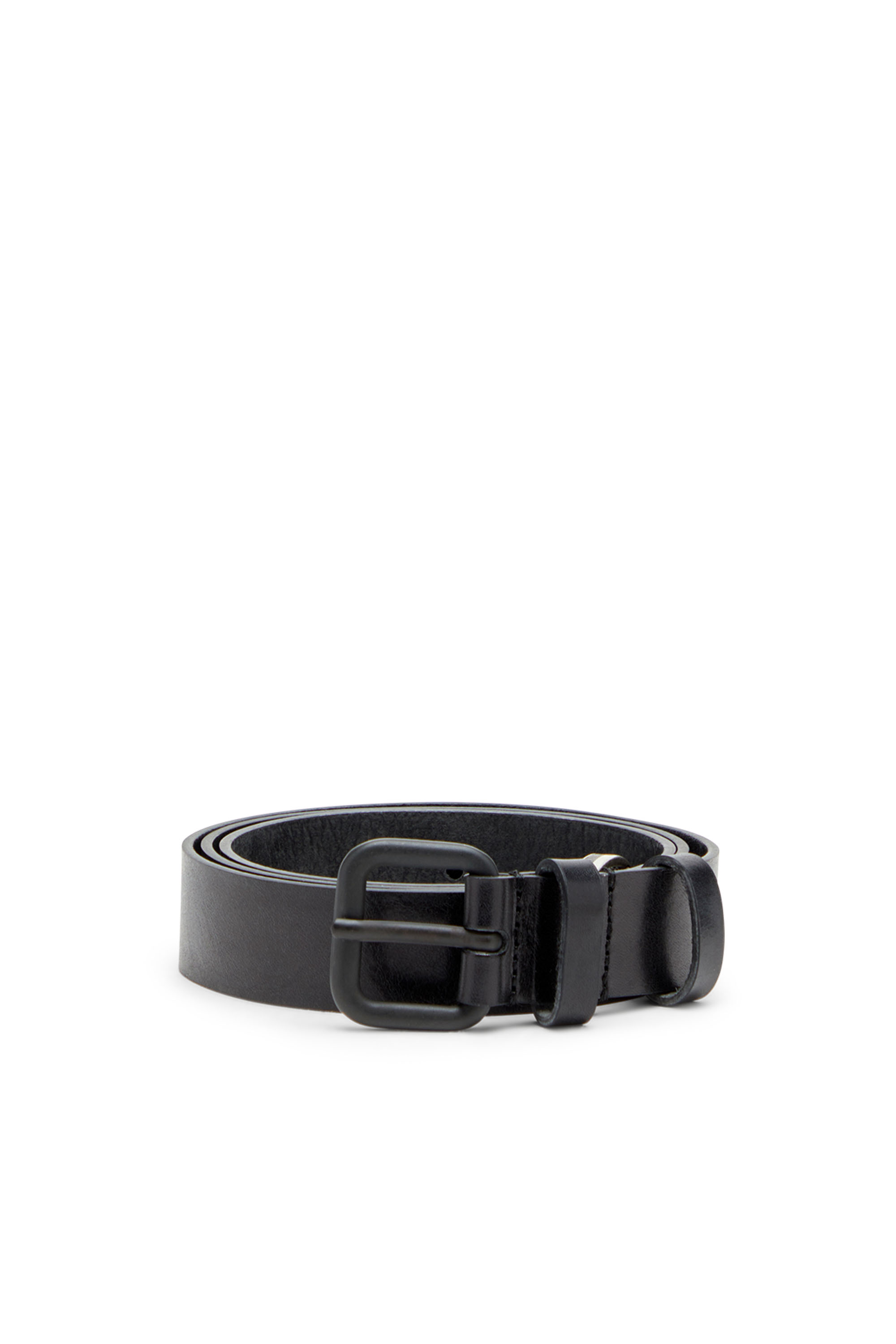 Diesel - B-INLAY, Unisex's Leather belt with oval D logo in Black - 1