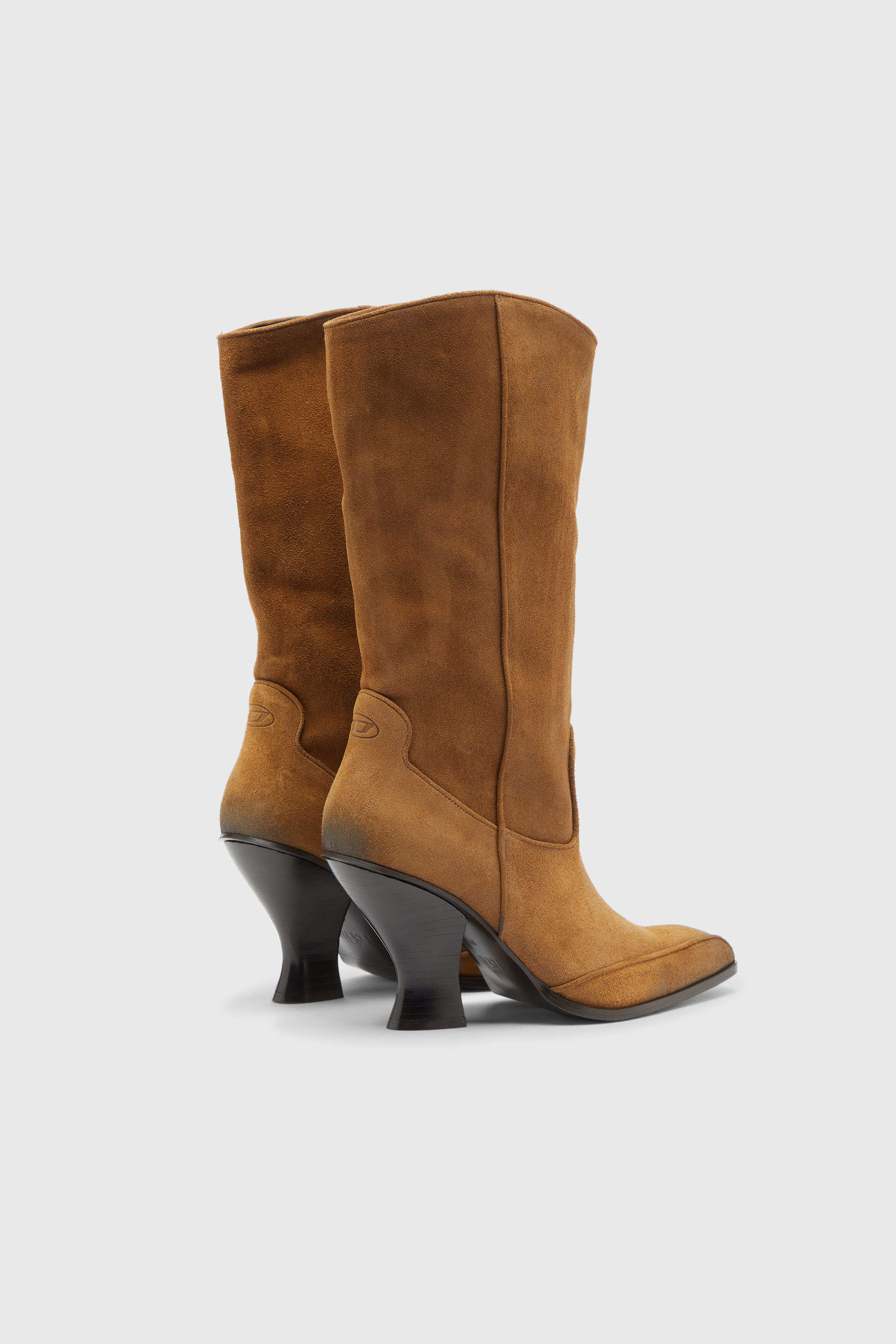 Diesel - D-LUFFY-75-TUBE, Woman's D-Luffy - Knee-high boots in suede in Camel - 3