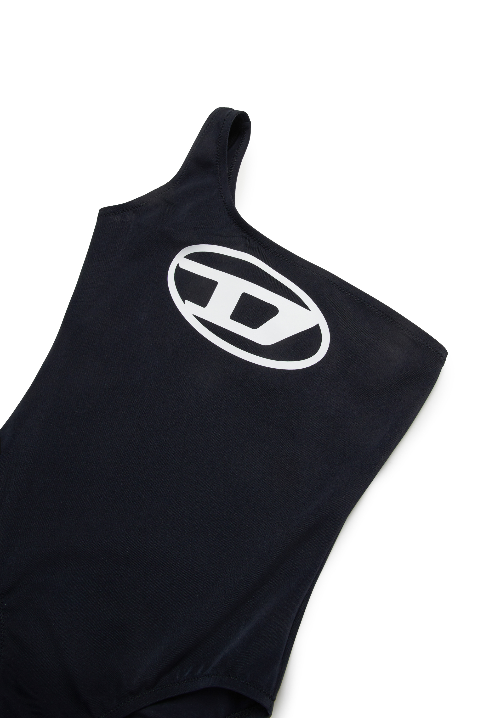 Diesel - MUNNYX, Woman's One-shoulder swimsuit with Oval D logo in Black - 3