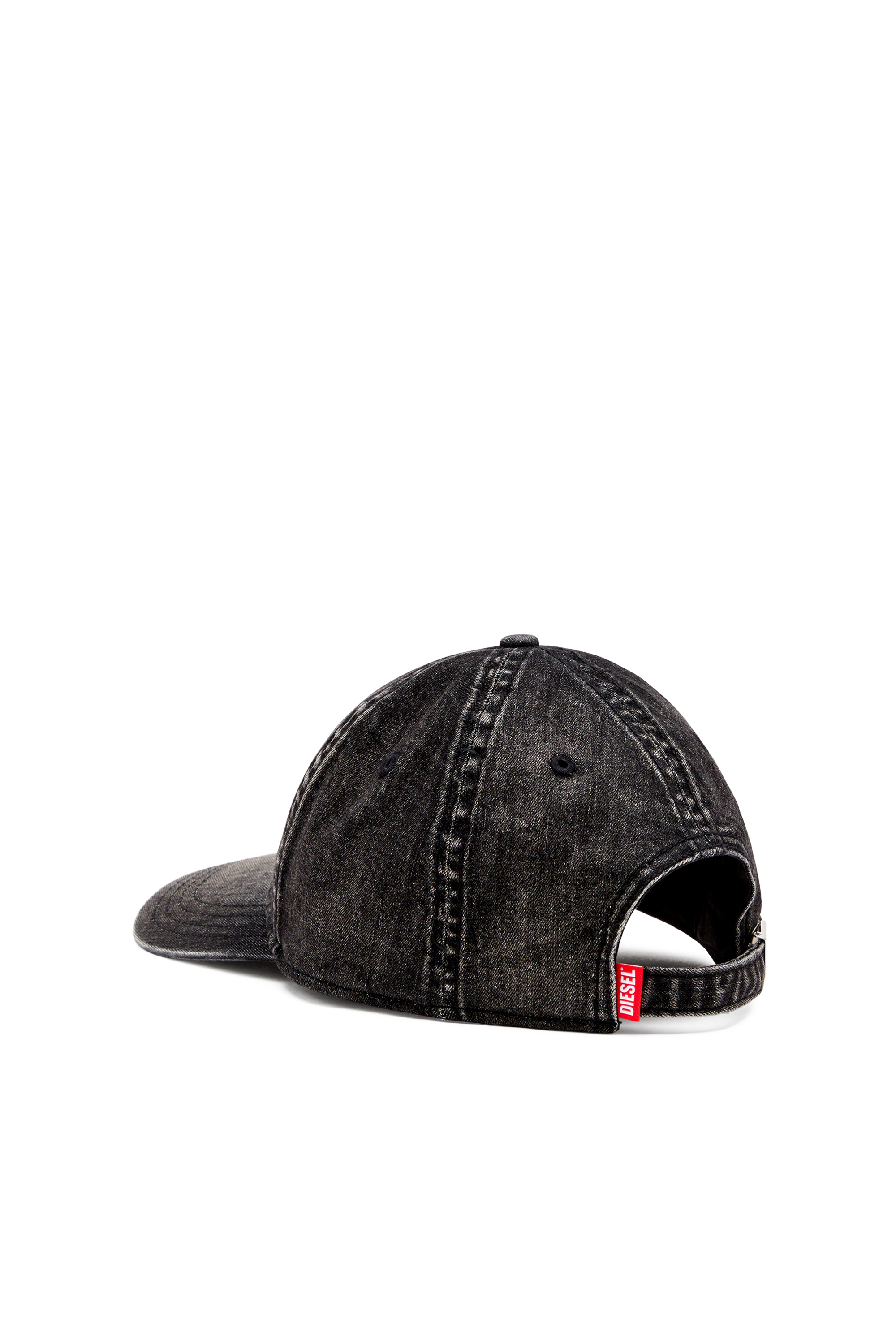 Diesel - C-GABLE-BLACK, Man's Light black stretch denim cap in Black - 3