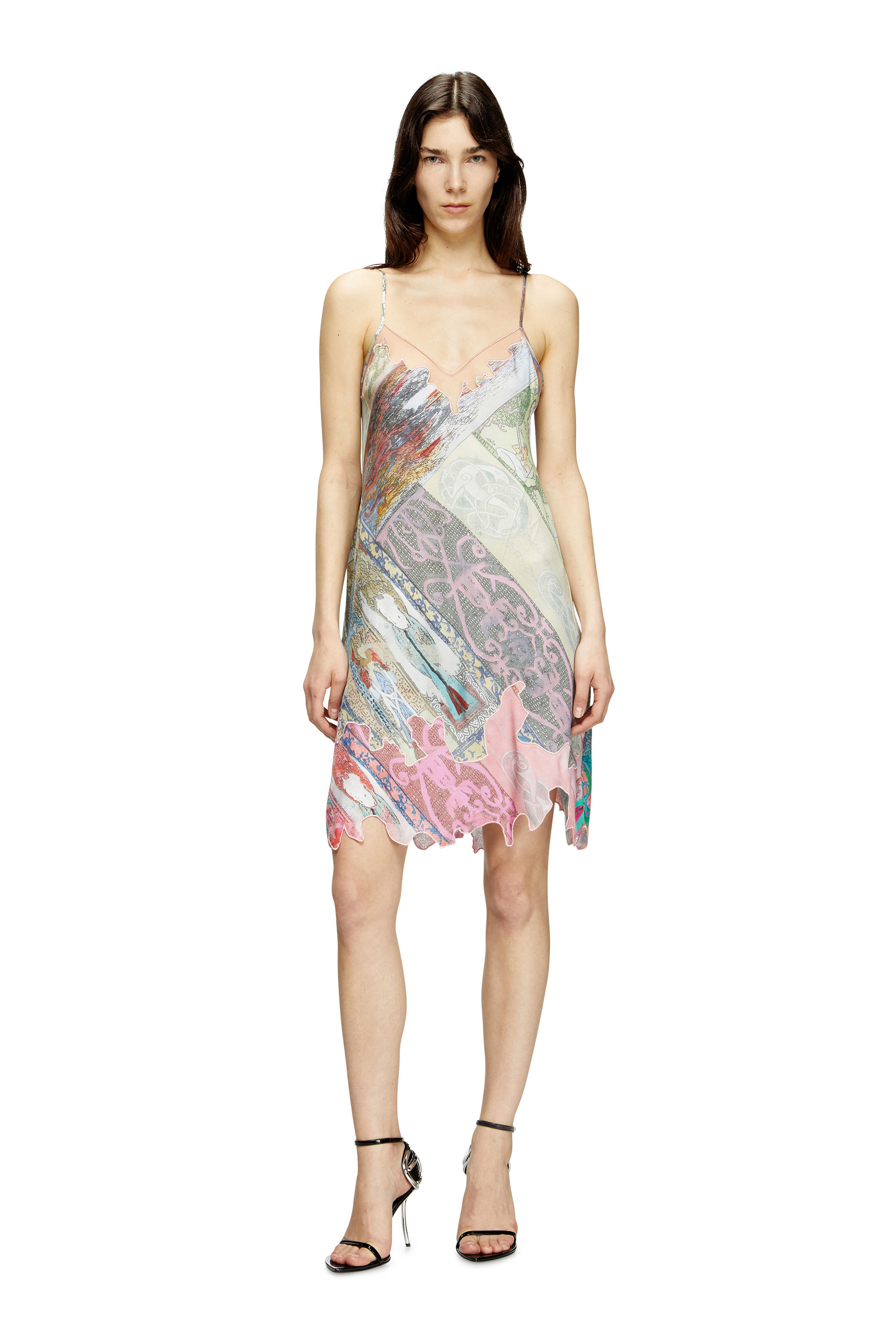 Diesel - D-ARIA, Woman's Viscose slip dress with Heraldic print in null - 3