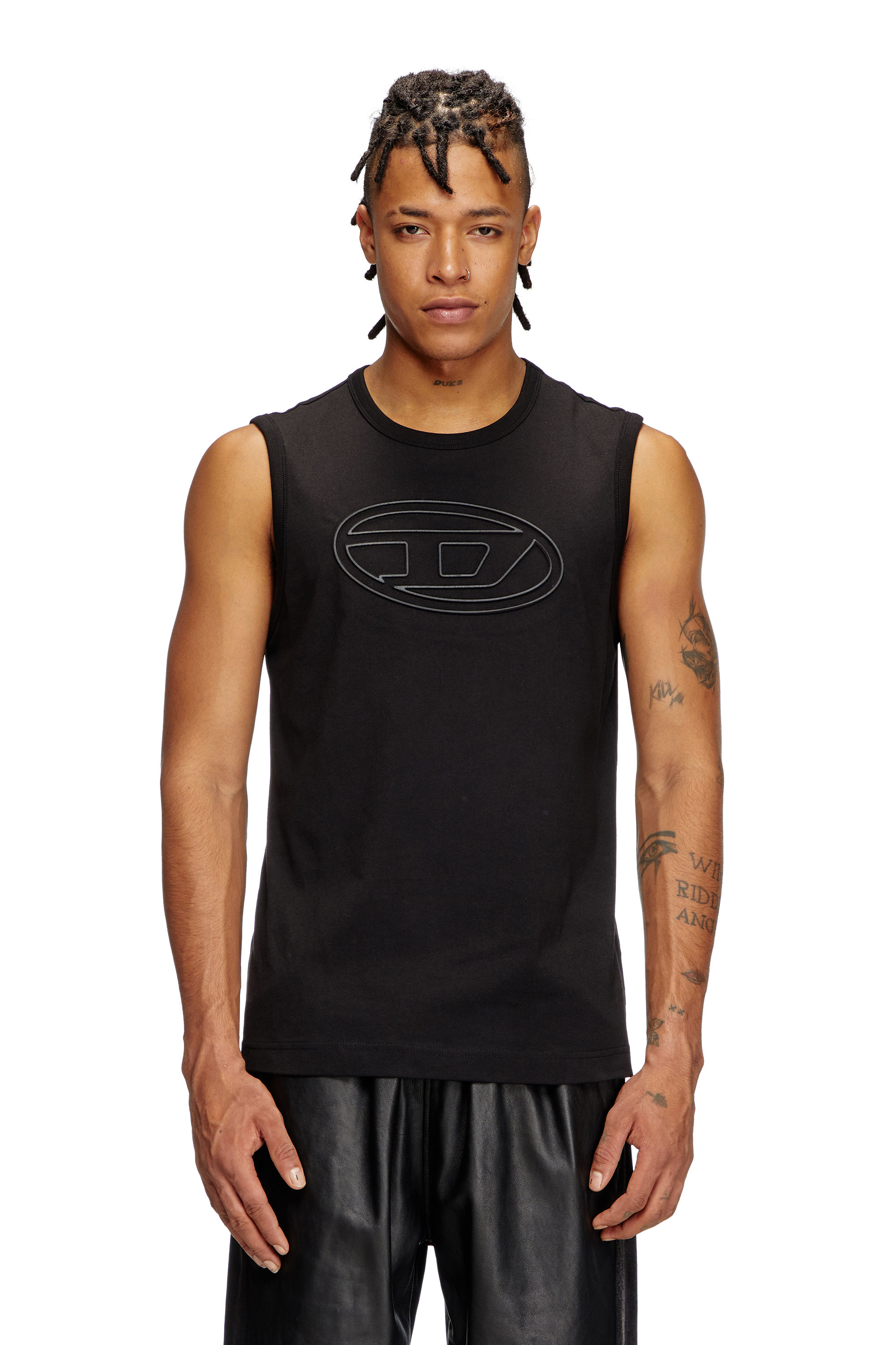 Diesel - T-BISCO-BIGOVAL, Man's Sleeveless top in Black - 1