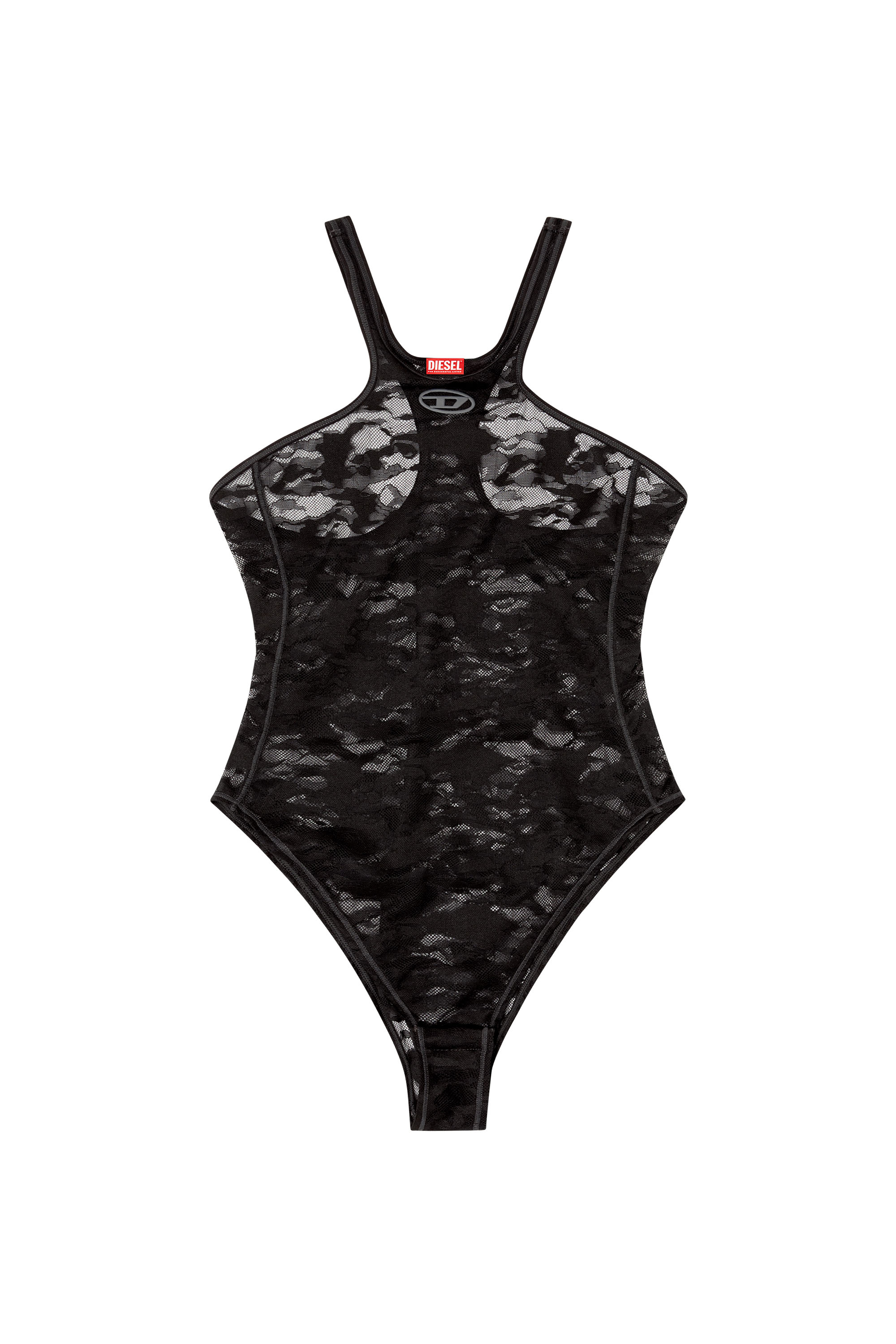 Diesel - CHRISTIE-UTLT, Woman's Camo lace bodysuit in Black - 4