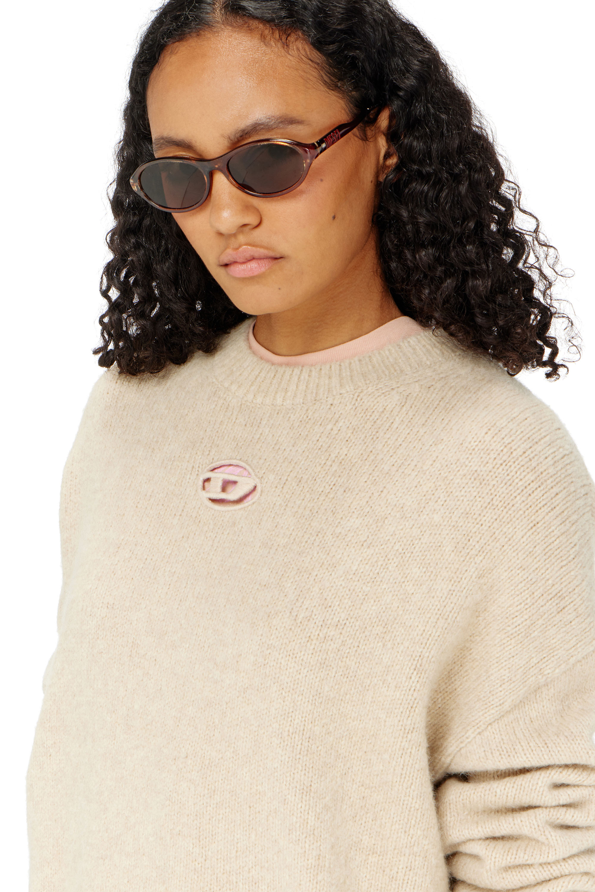 Diesel - M-AREETA, Woman's Jumper in wool and alpaca blend in Beige - 5