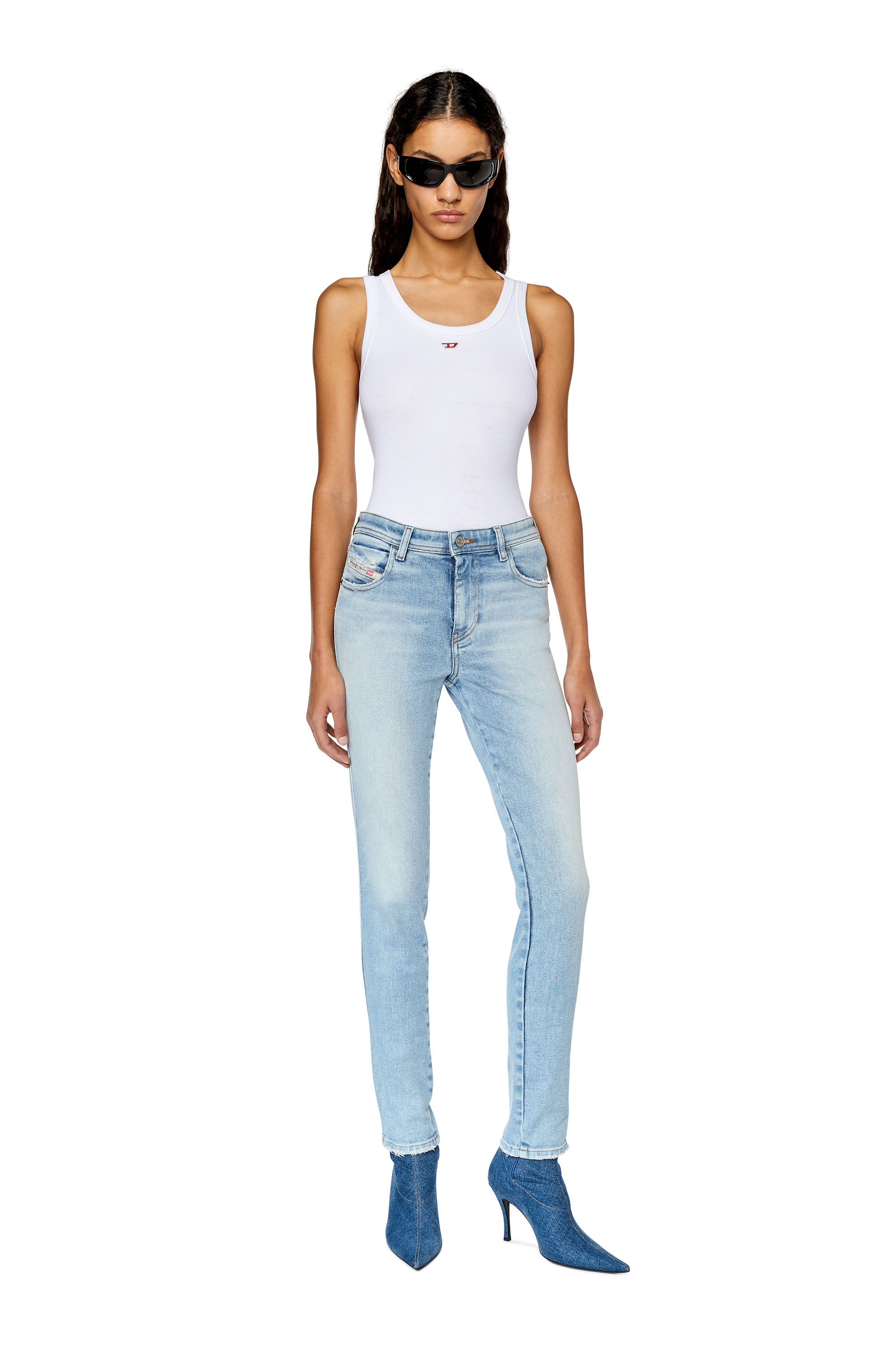 Diesel - 2015 Babhila 09E90 Skinny Jeans, Light Blue - Image 4