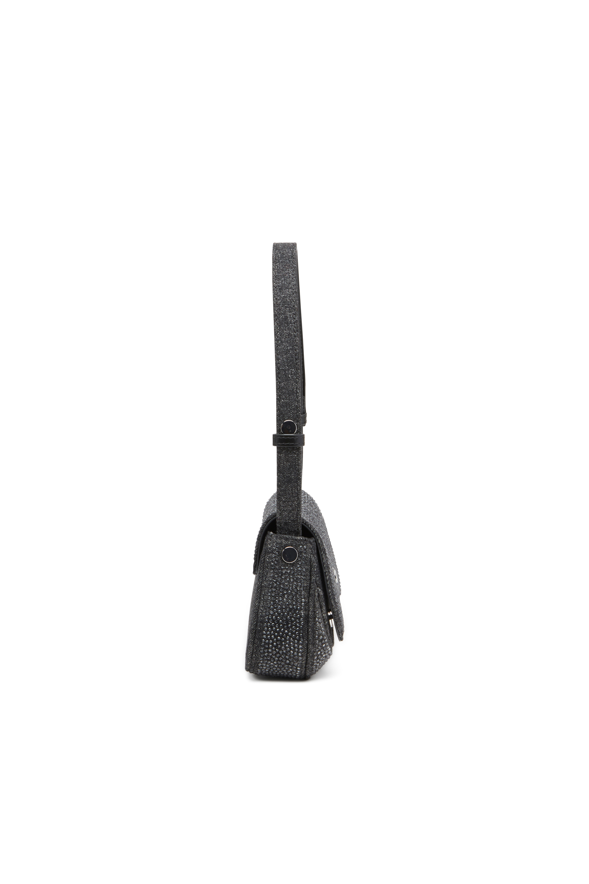 Diesel - PLAY CLUTCH, Woman's Clutch in crystal denim in Black - 4