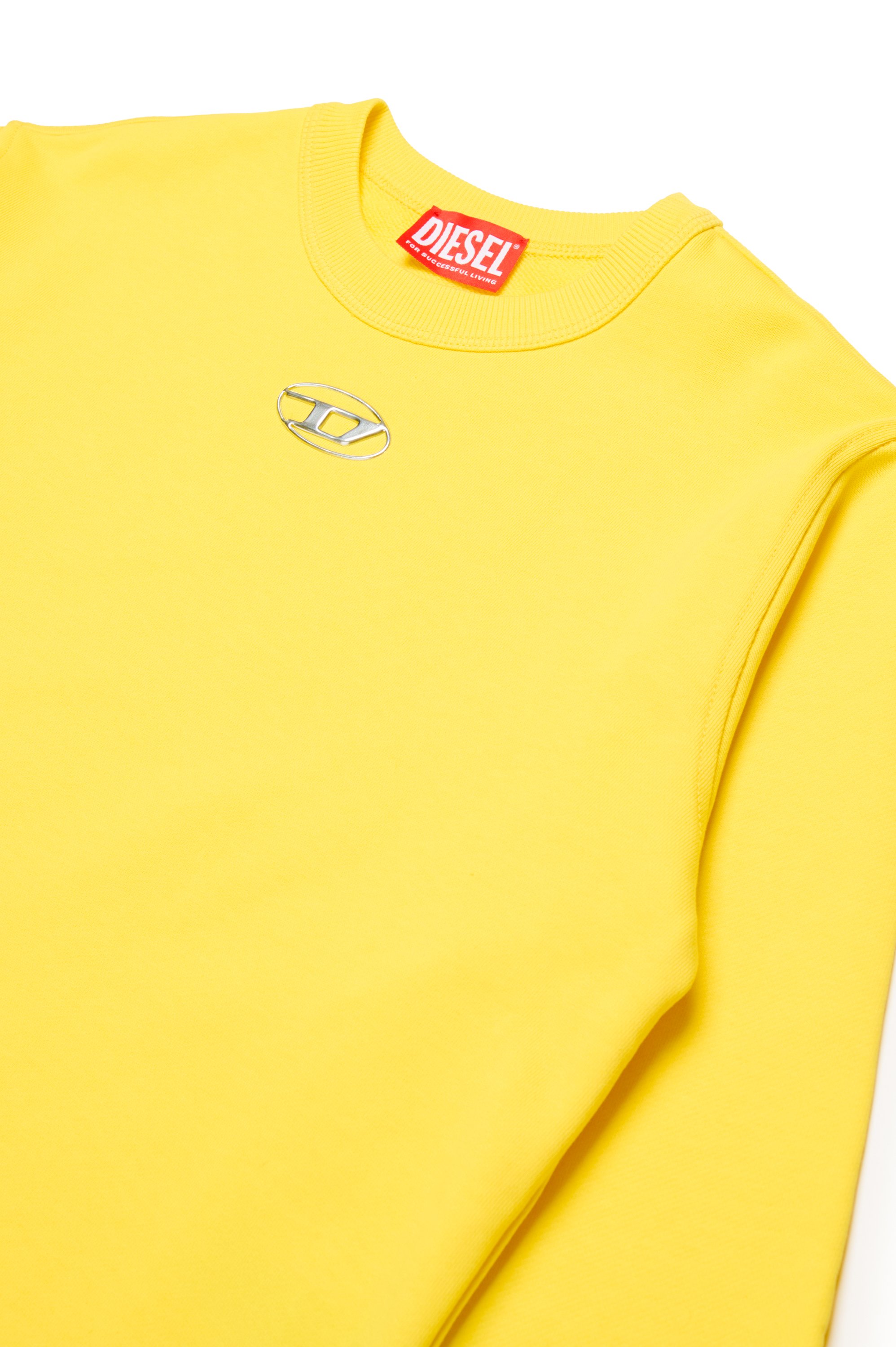 Diesel - SMACSISOD OVER, Man Sweatshirt with metal-look Oval D logo in Yellow - Image 3