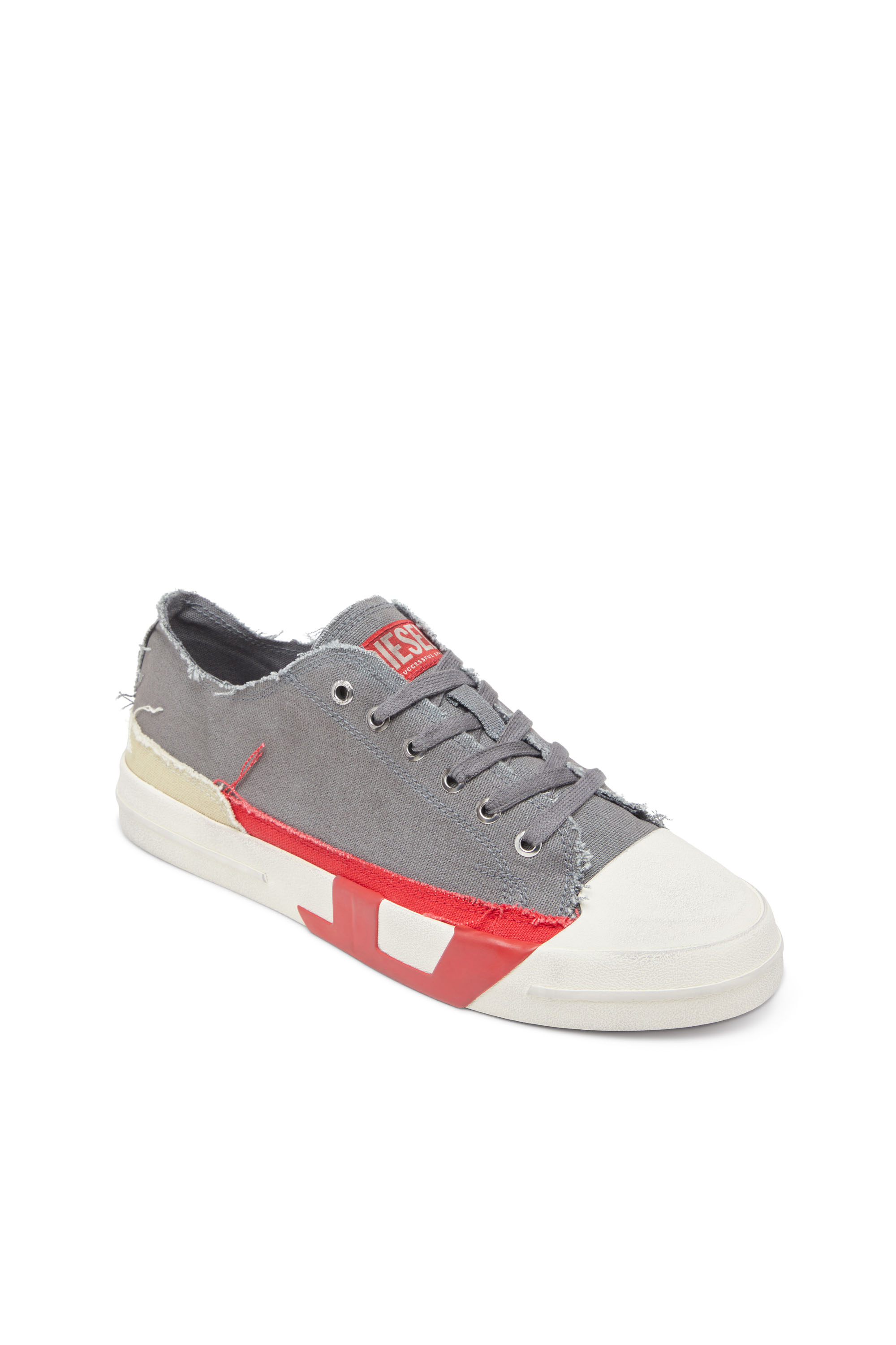 Diesel - S-D-VERSE LOW, Man's S-D-Verse-Dirty-effect canvas sneakers in Grey - 6