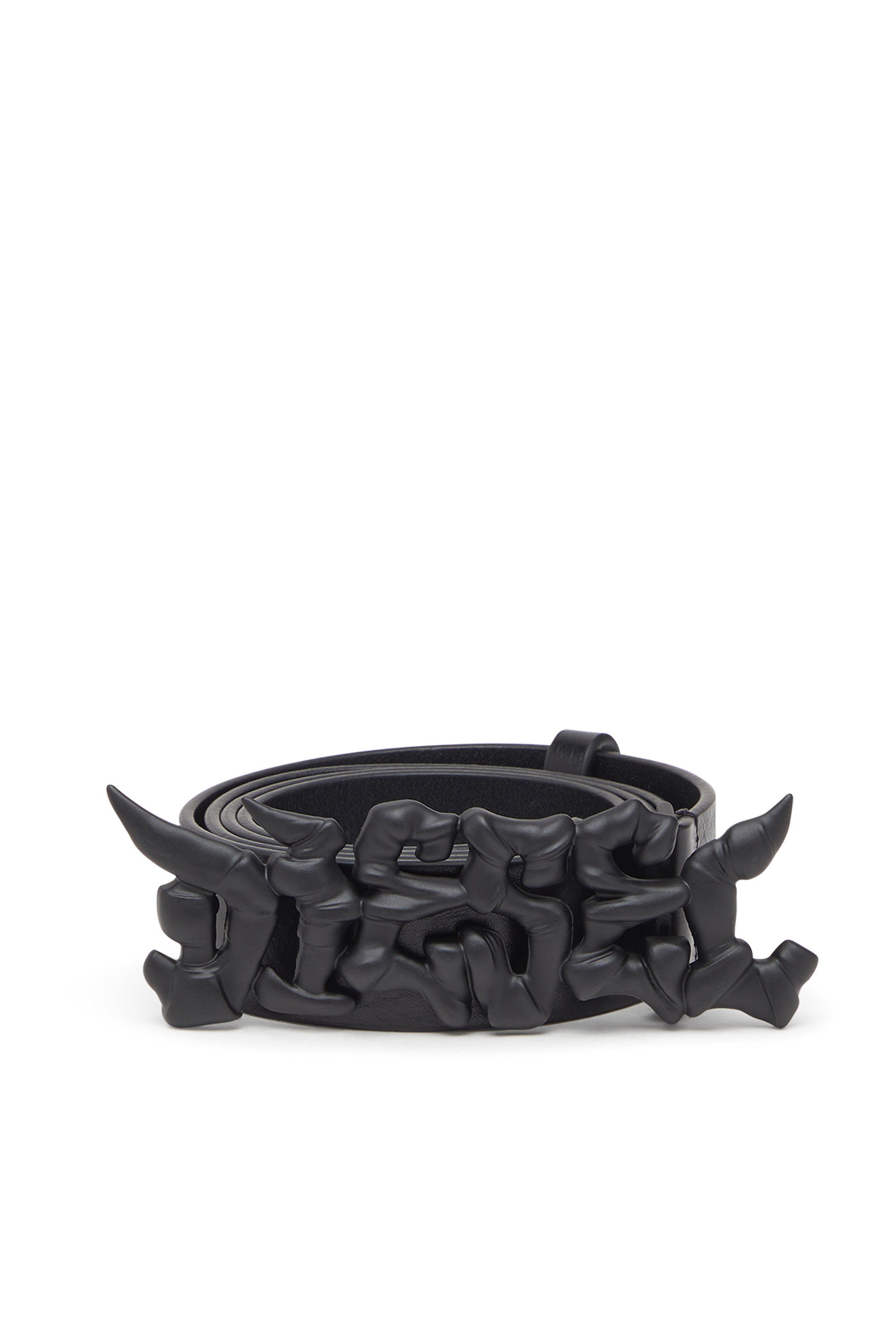 B-GRAFFITI, Black Diesel - B-GRAFFITI, Unisex's 3.5cm pull-up leather belt with graffiti buckle in Black - 1
