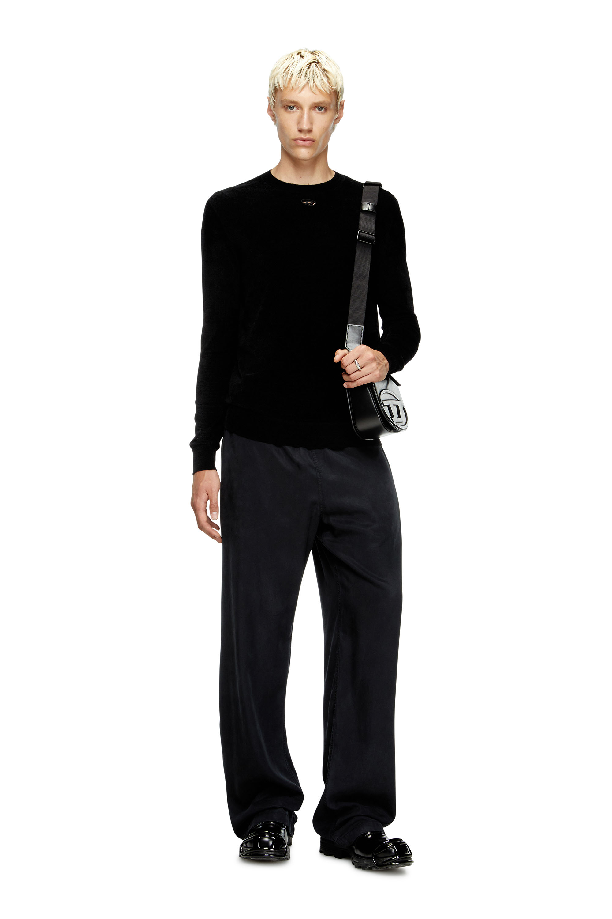 Diesel - K-CEVRO, Man's Chenille jumper with cut-out logo in null - 2