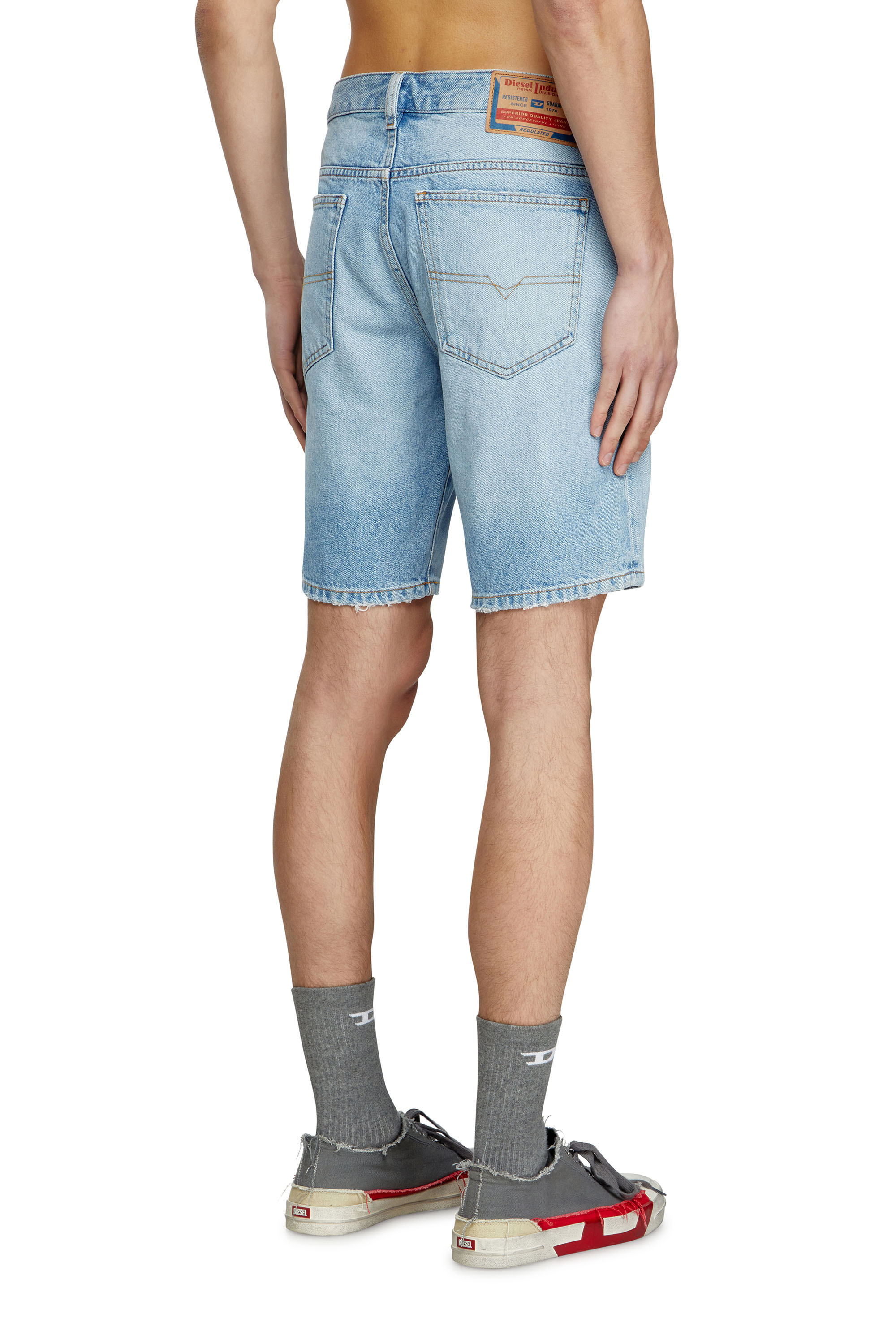 D-FIN, Light Blue Diesel - D-FIN, Man's Slim denim shorts in Light Blue - 4