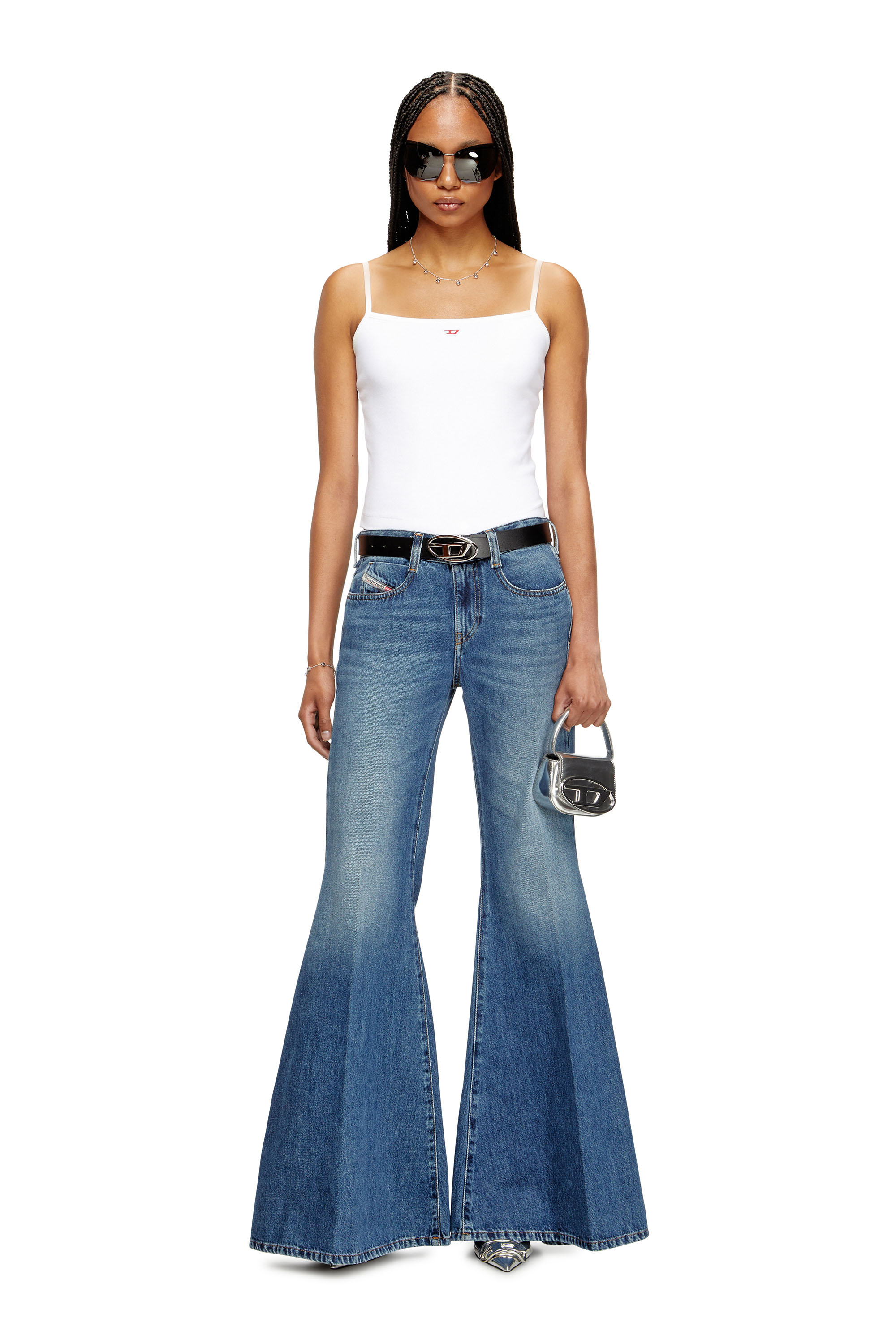 Flare Jeans 1970 D-Bleess 09M56, Medium blue Diesel - Woman's Flare Jeans 1970 D-Bleess 09M56, Medium blue - 1