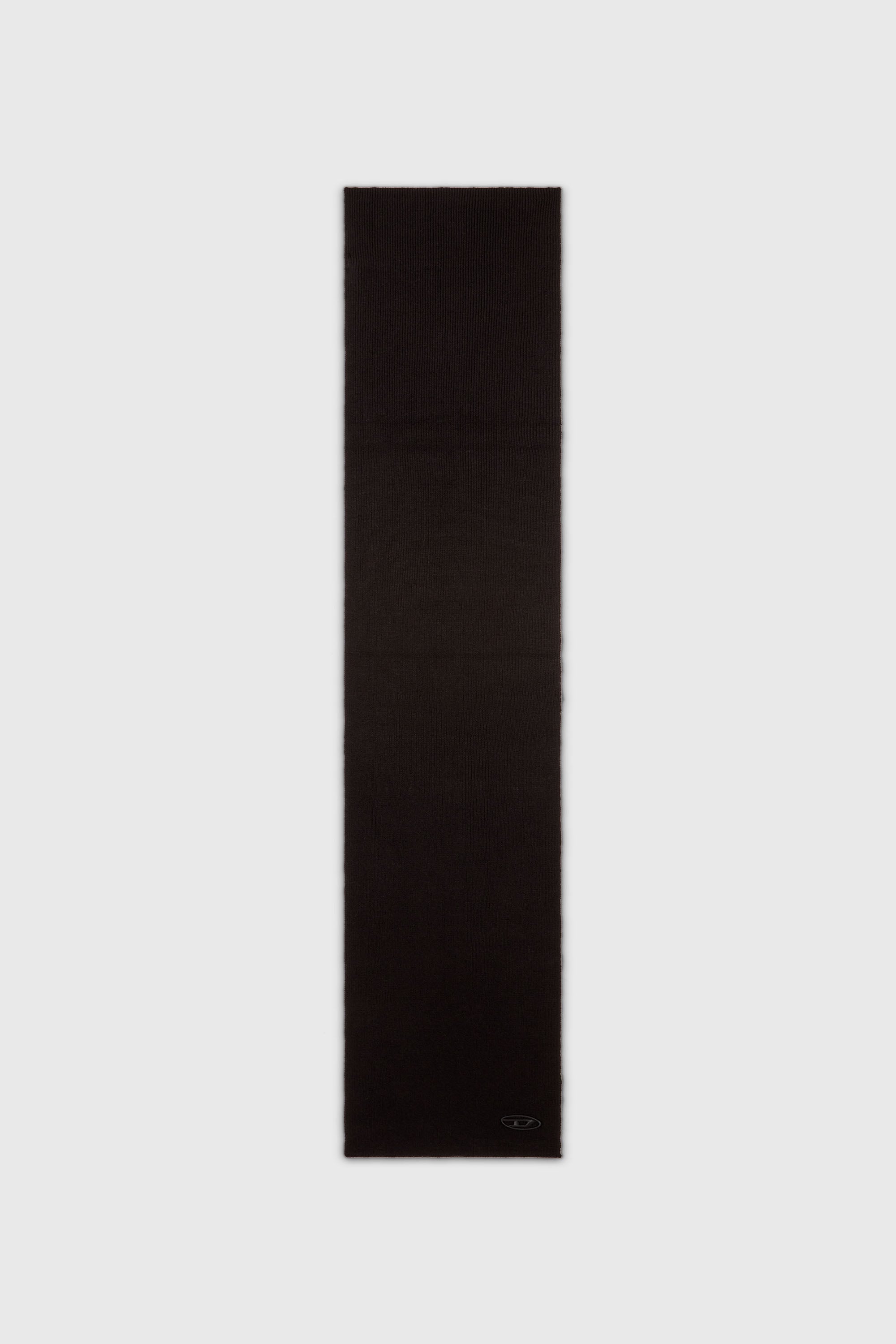 Diesel - K-CODER SCARF, Unisex's Ribbed wool-blend scarf in Black - 2