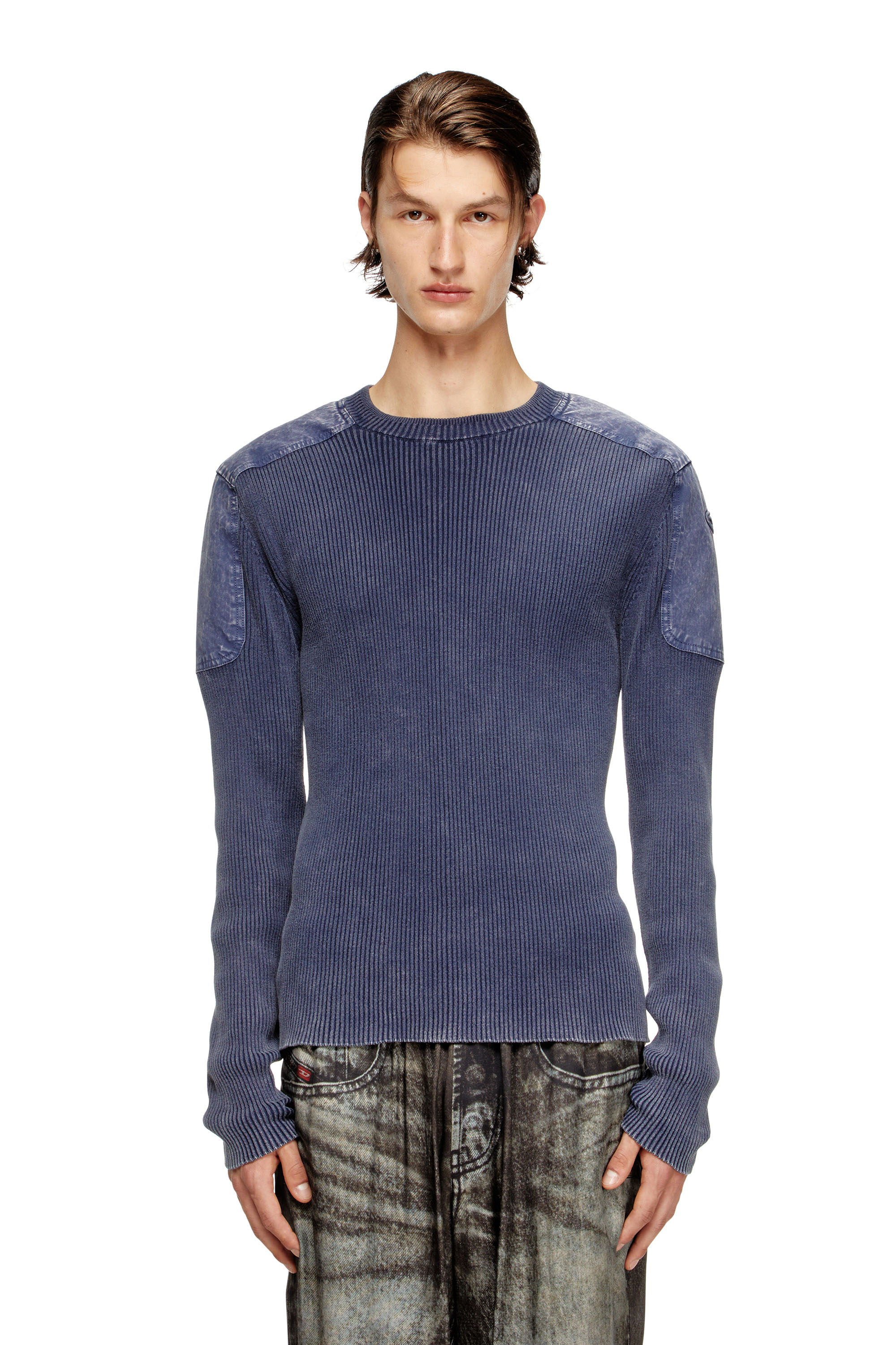 Diesel - K-MARTIN, Man's Jumper with contrast shoulder panels in null - 1