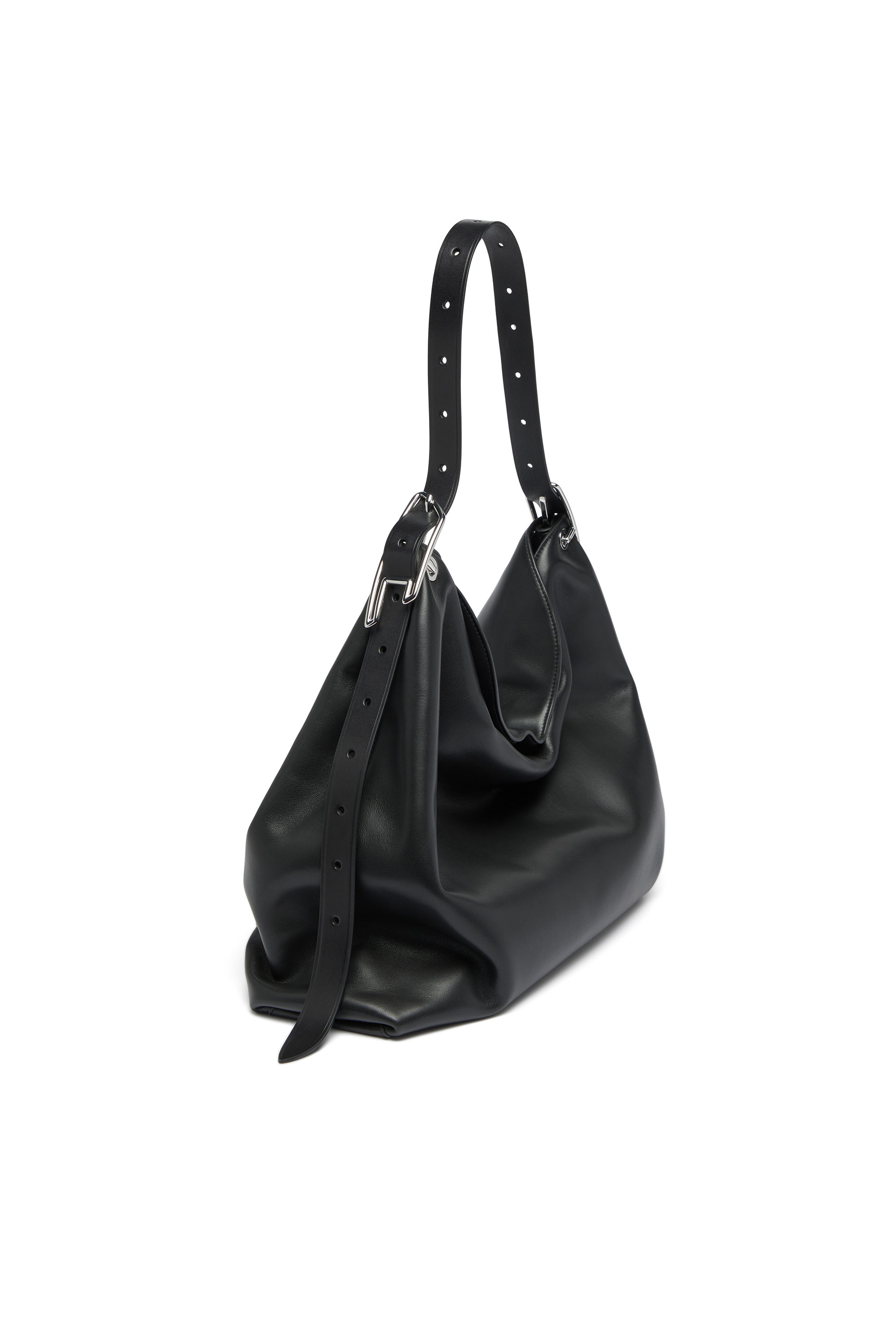 Diesel - D-LINE HOBO L, Woman's D-Line-Leather hobo bag in Black - 1