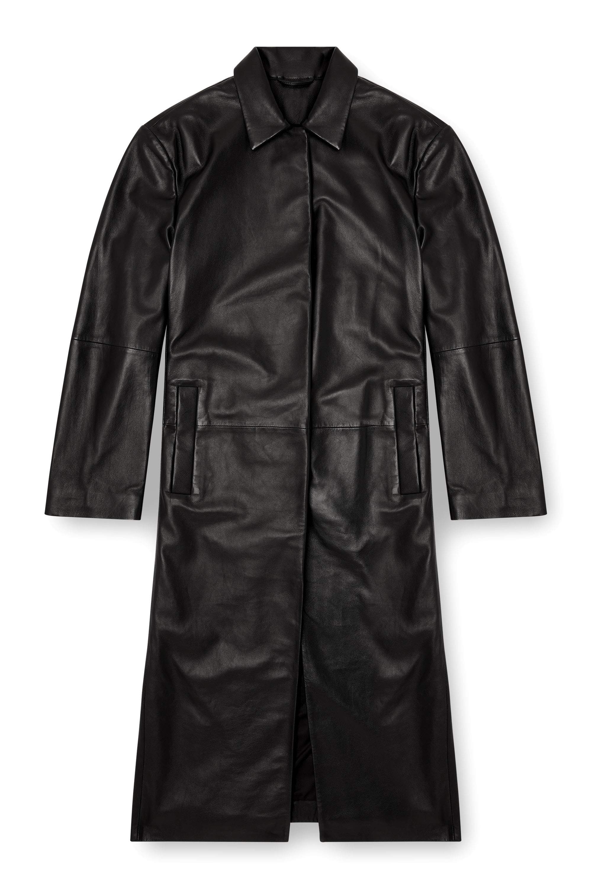 L-ANCELOT, Black Diesel - L-ANCELOT, Woman's Long padded leather coat in Black - 2