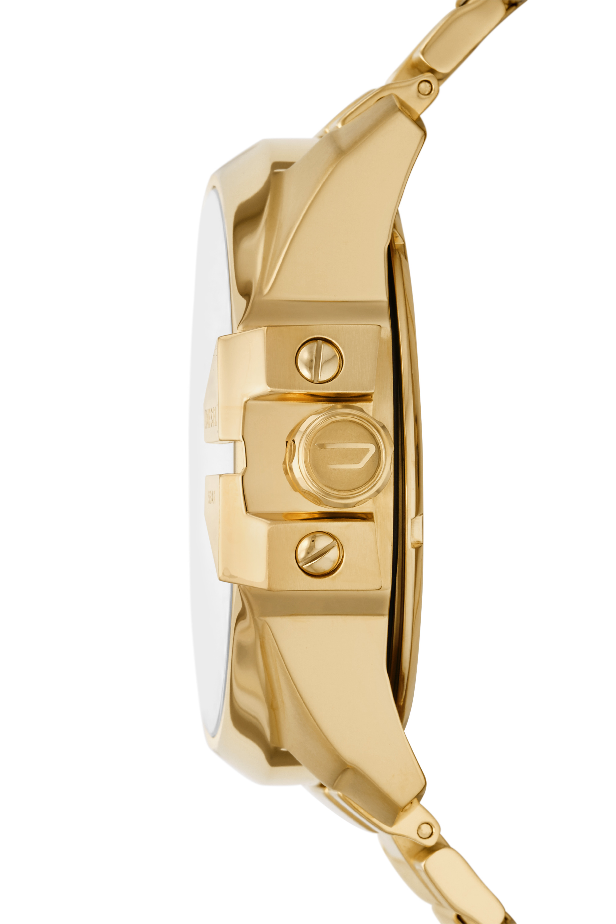 Diesel - DZ7456, Man's Mega Chief automatic three-hand gold-tone watch in Gold - 3