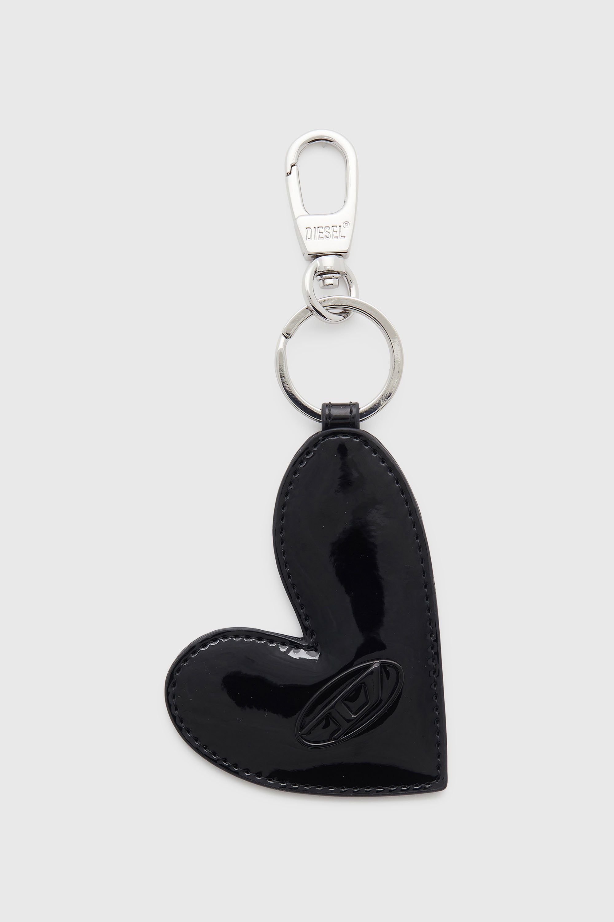 Diesel - PLAY HEART MIRROR, Woman's Hear-shape charm with glossy finish in Black - 1