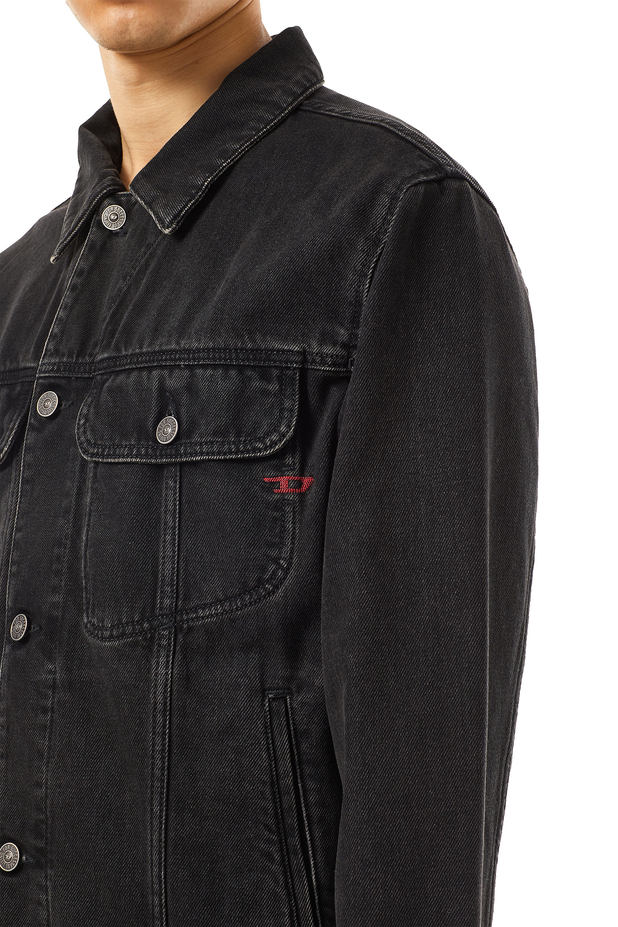 Diesel - D-BARCY TRUCKER JACKET, Black/Dark grey - Image 3