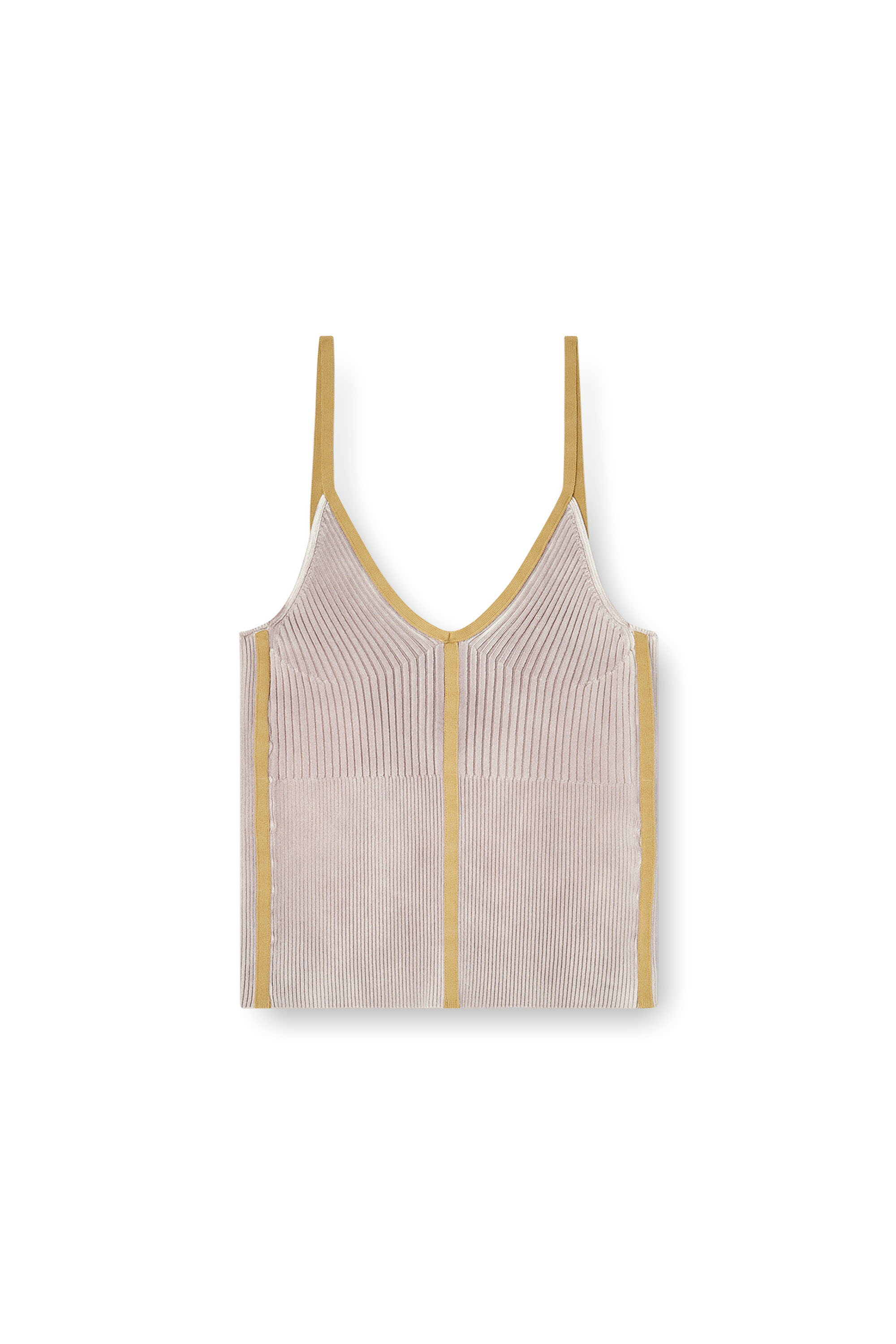Diesel - M-SARMITE, Woman's Rib-knit cami top with contrast bands in Lilac - 3