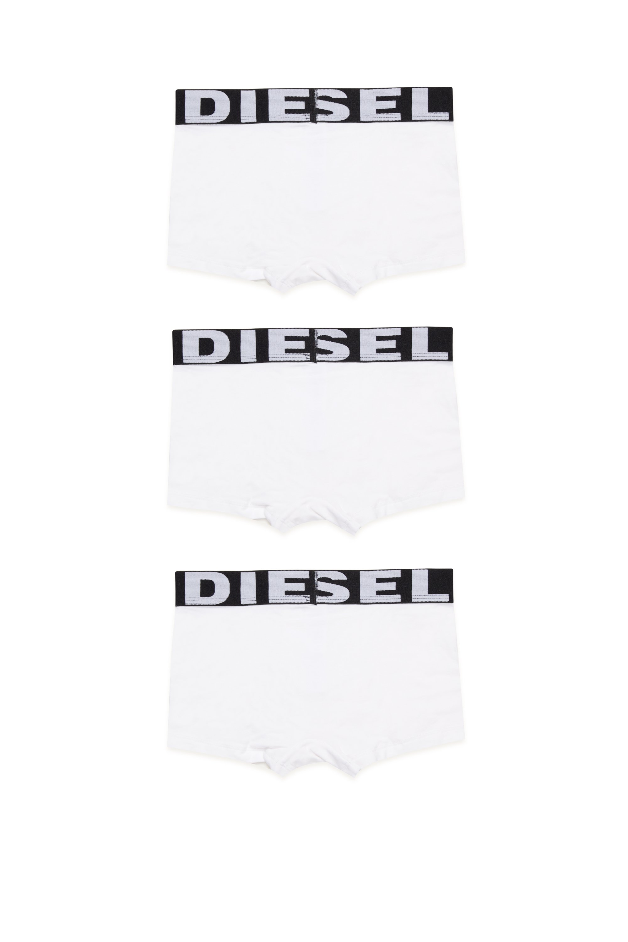 Diesel - UMBX-UPARRYTHREEPACK-DSL, Man's Boxer briefs with maxi logo waist in White - 2