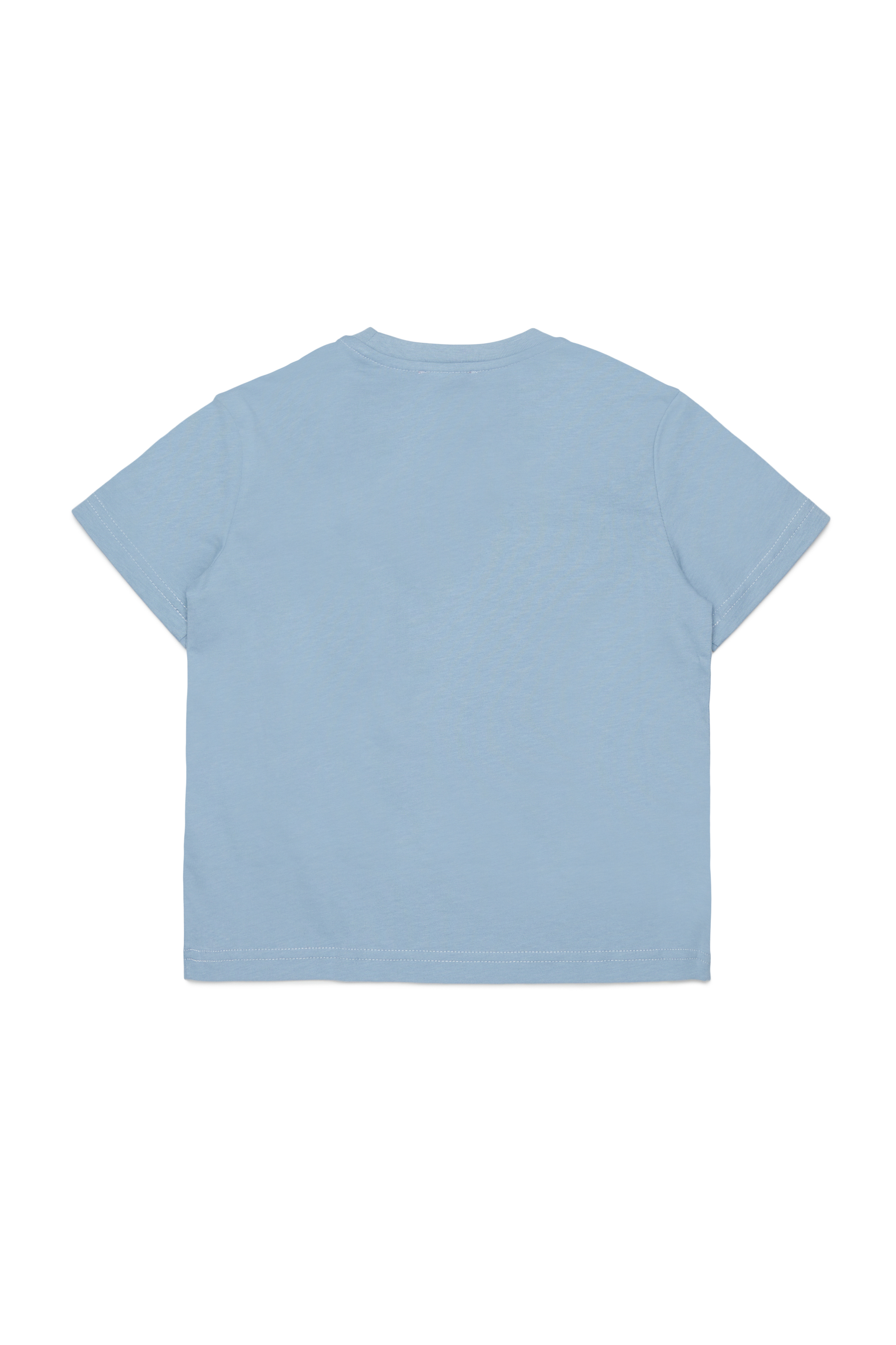 Diesel - TROSET, Woman's T-shirt with denim rose appliqu&eacute; in Light Blue - 2