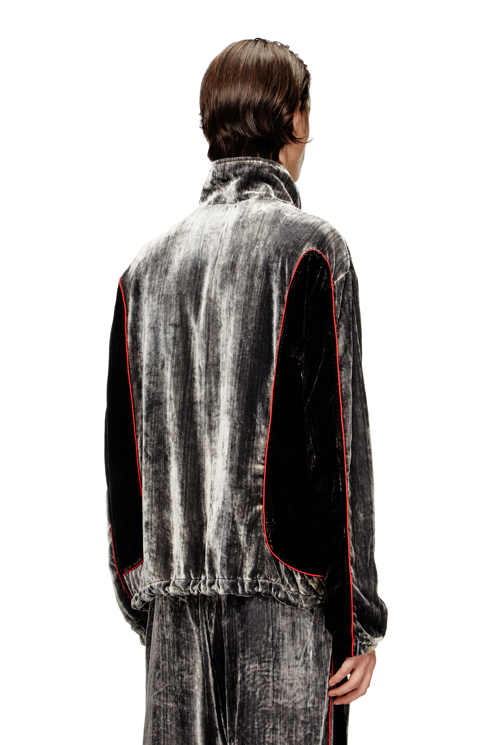 Diesel - J-HAY, Man's Track jacket in treated velvet in null - 4