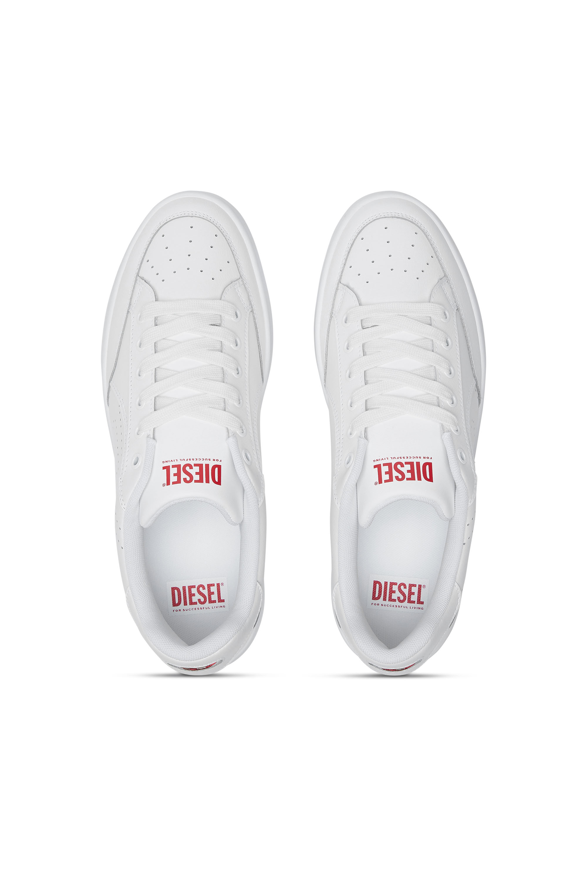 Diesel - S-DAKOTA LOW W, Woman's S-Dakota-Leather sneakers with perforated logo in White - 4