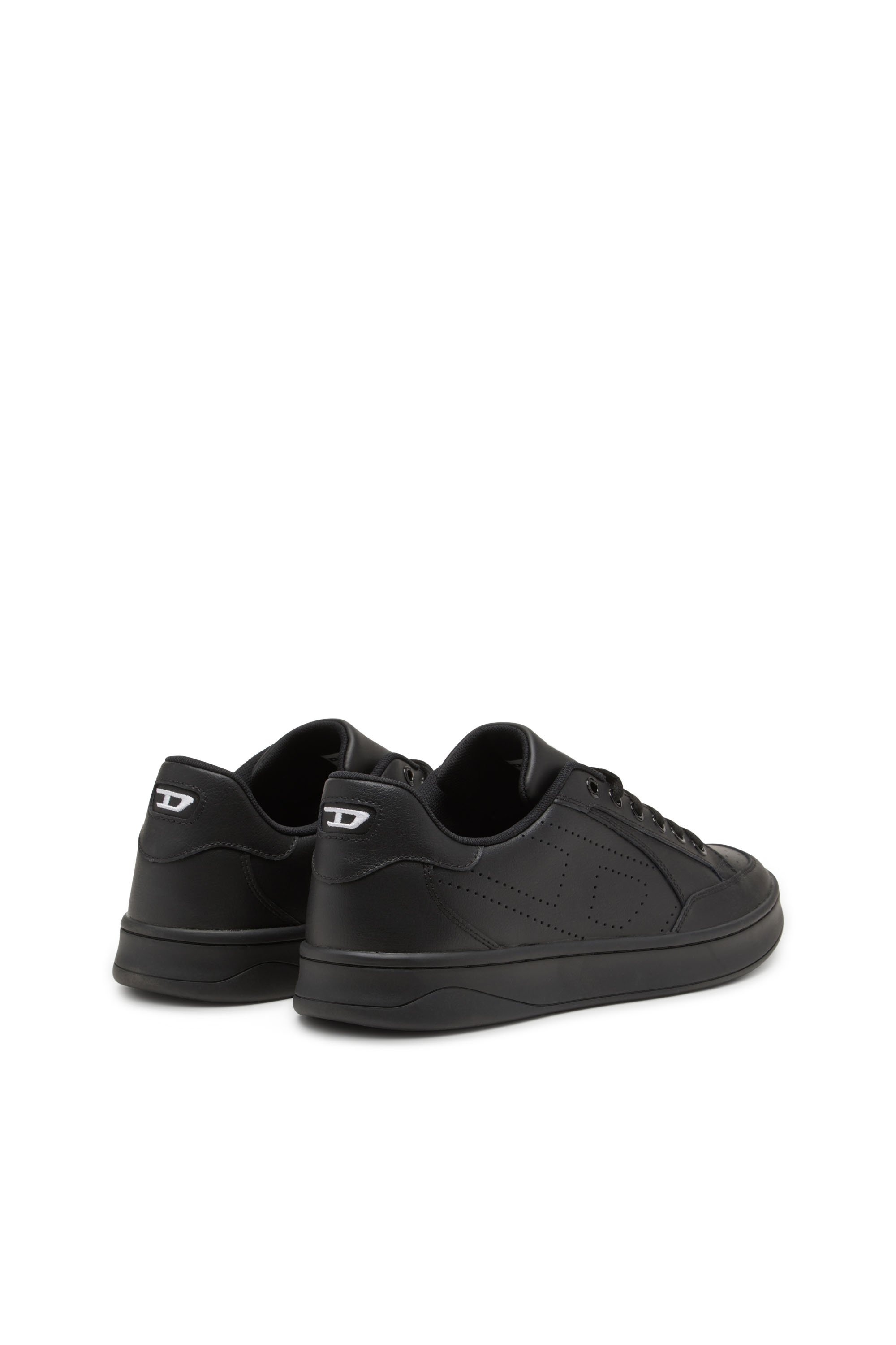 Diesel - S-DAKOTA LOW, Man's S-Dakota-Leather sneakers with perforated logo in Black - 3