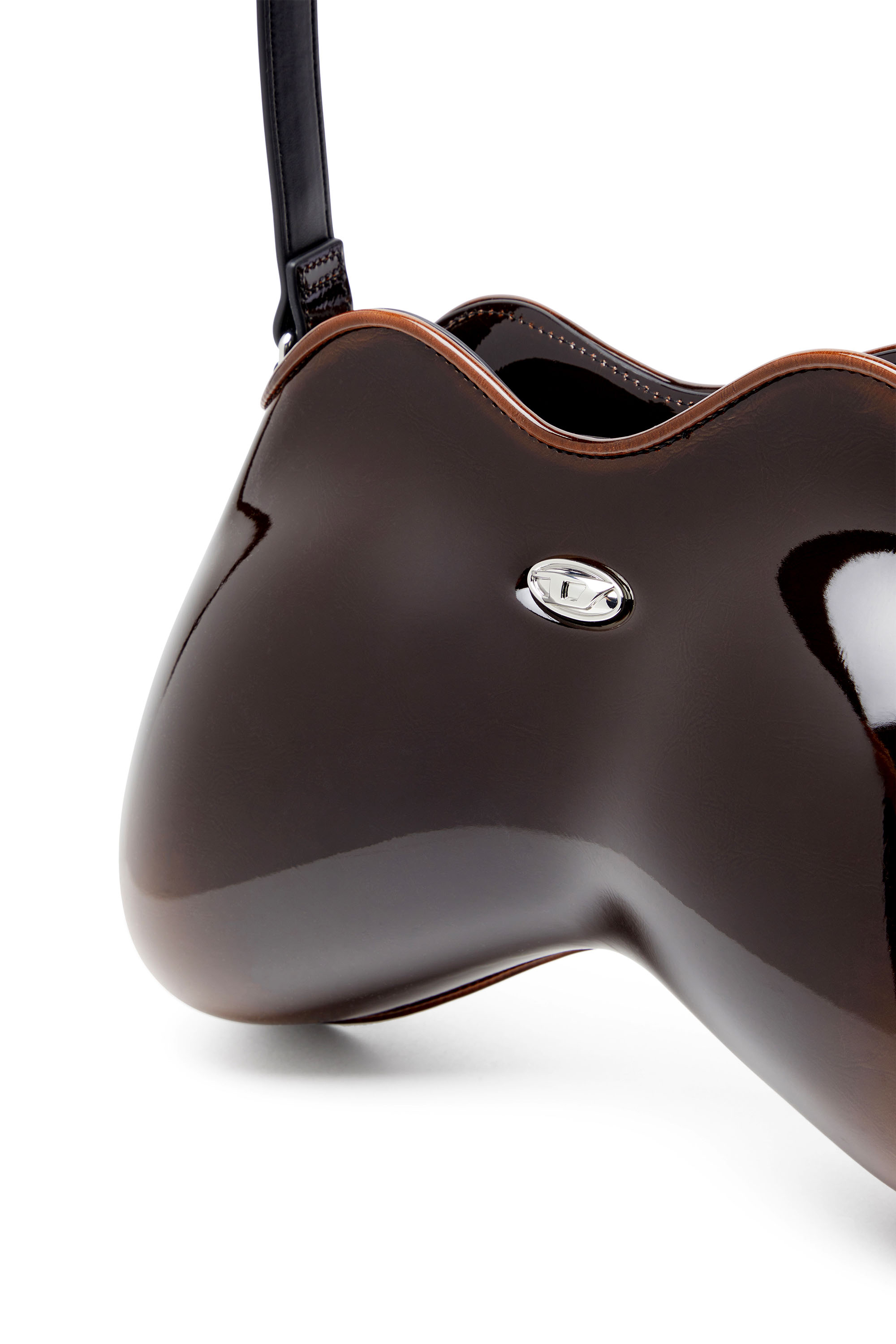 Diesel - DOUBLE-D SHOULDER, Woman's Double-D-Rigid shoulder bag in dégradé glossy PU in Brown - 5