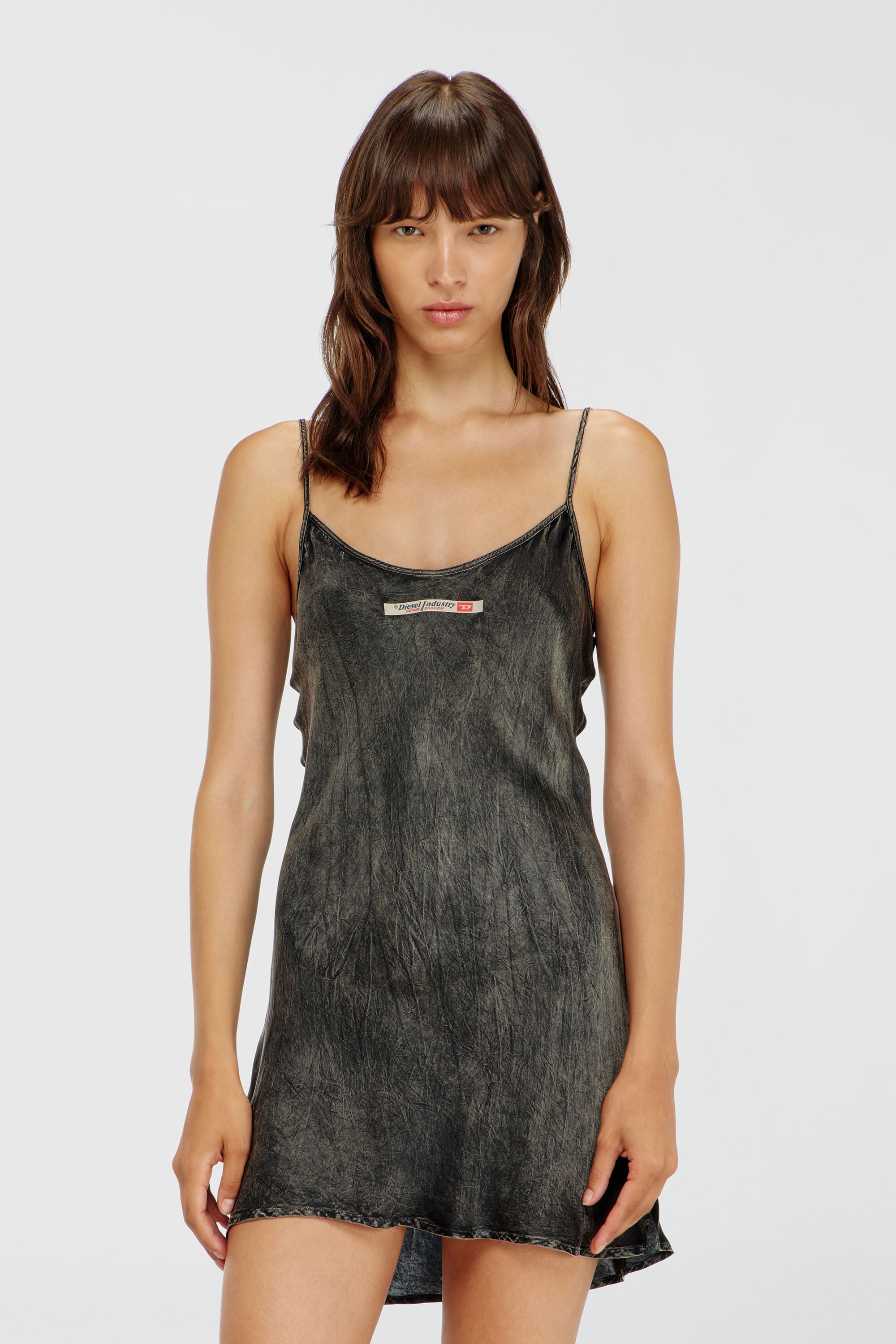 Diesel - CASSIDY-DNM, Woman's Viscose slip dress with spaghetti straps in Black - 1