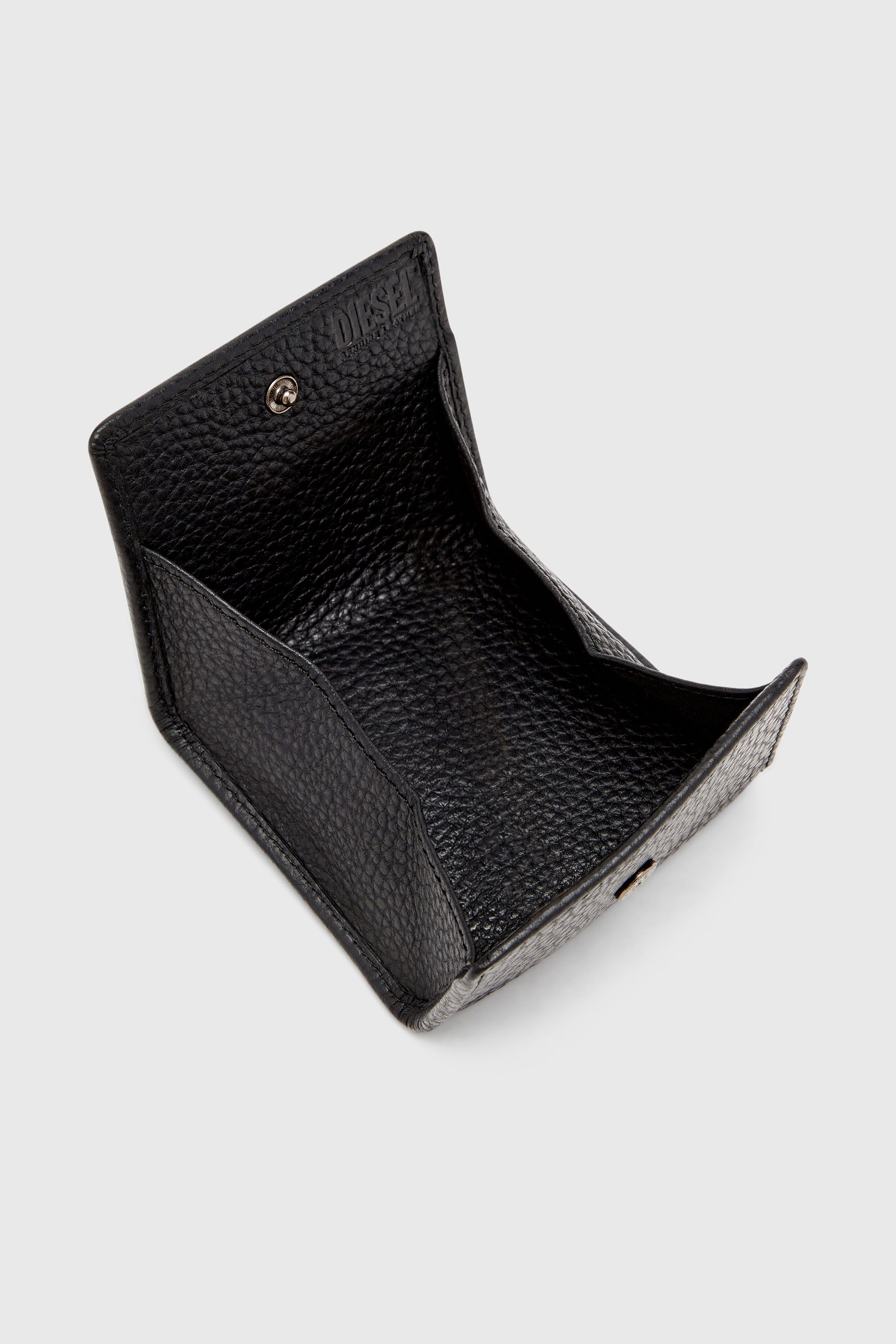 Diesel - HISSU EVO COIN CASE, Man's Coin purse in grainy leather in Black - 3