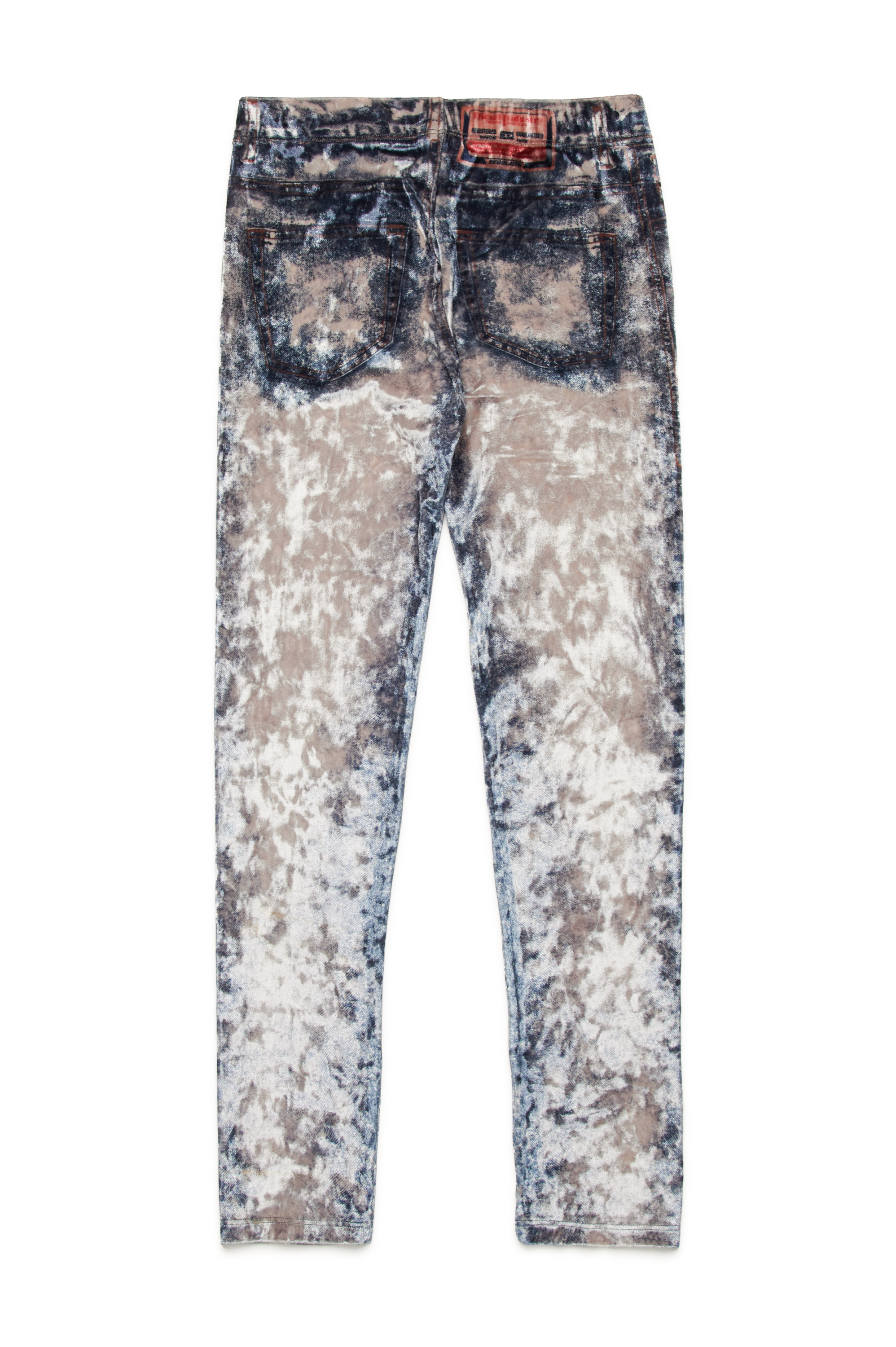 Diesel - PKOLVET, Woman's Trompe l'oeil stretch chenille leggings in Light Blue - 2