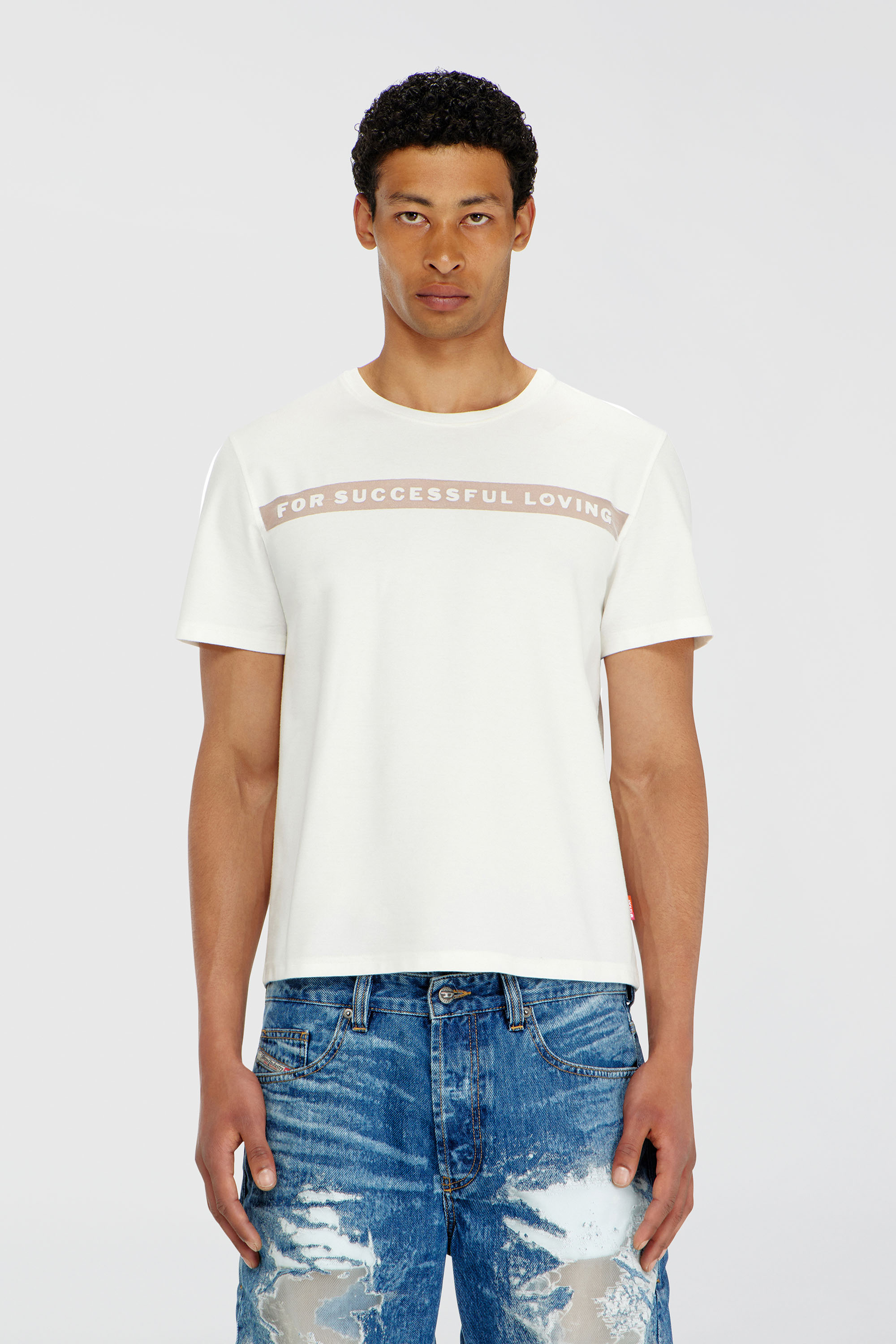 Diesel - PR-T-NOTS-CHI-R, Unisex's T-shirt with For Successful Loving logo in White - 3