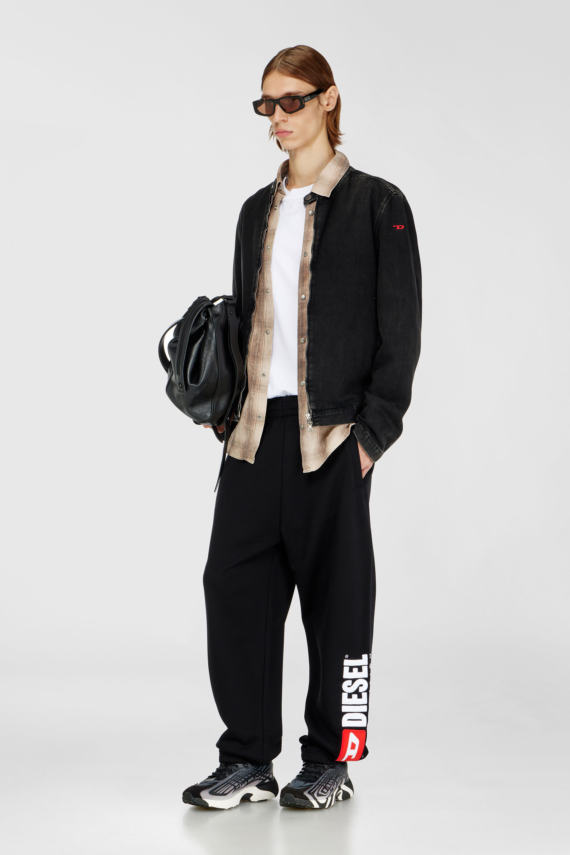 Diesel - P-MARKY-DIV, Man's Cotton pants with Diesel patch in Black - 1