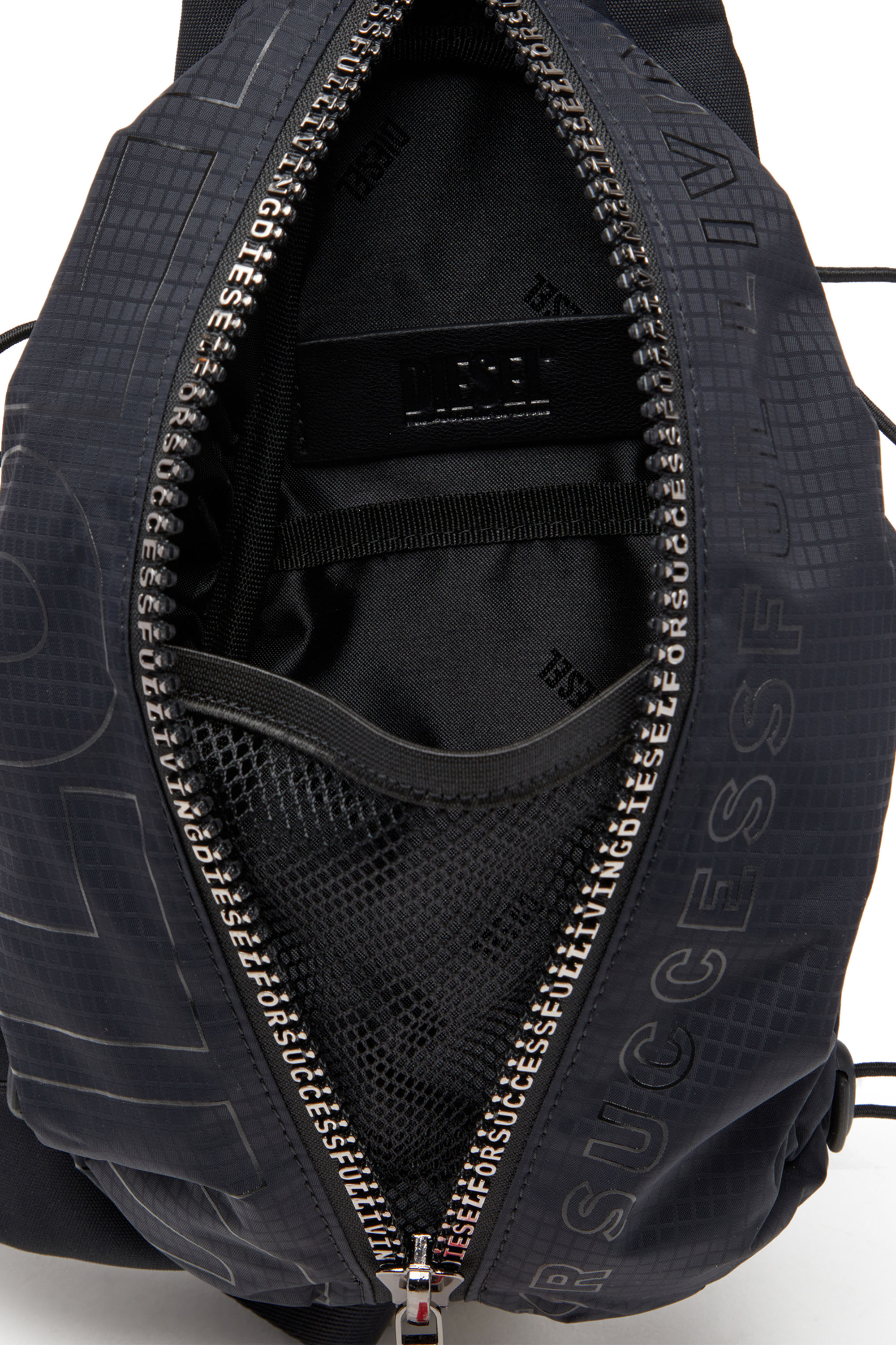 ZIP-D CROSSBODY X, Black Diesel - ZIP-D CROSSBODY X, Man's Zip-D-Sling bag in check-jacquard shell in Black - 3