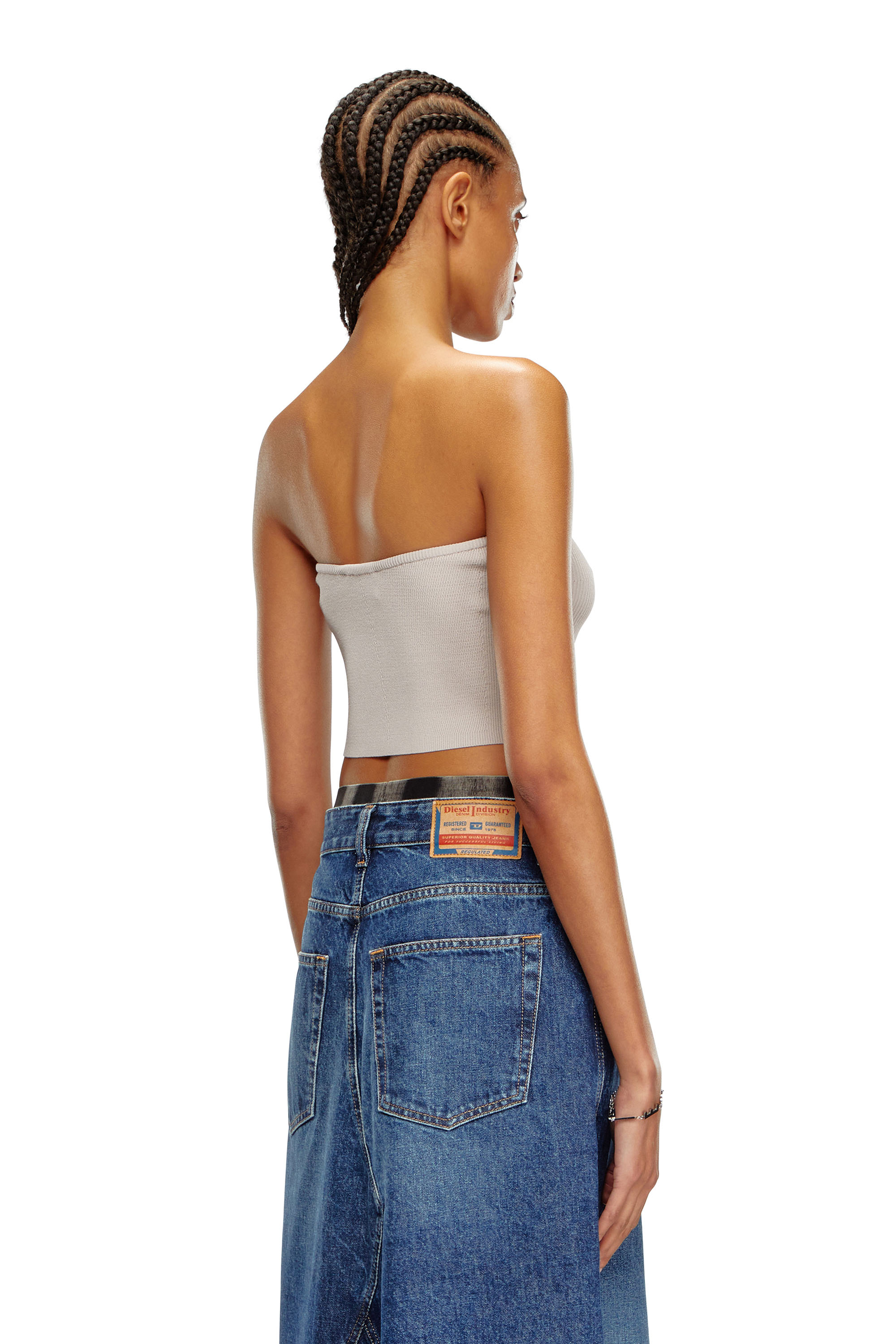M-CLARKSVILLEX, Grey Diesel - M-CLARKSVILLEX, Woman's Tube top with logo plaque in Grey - 4