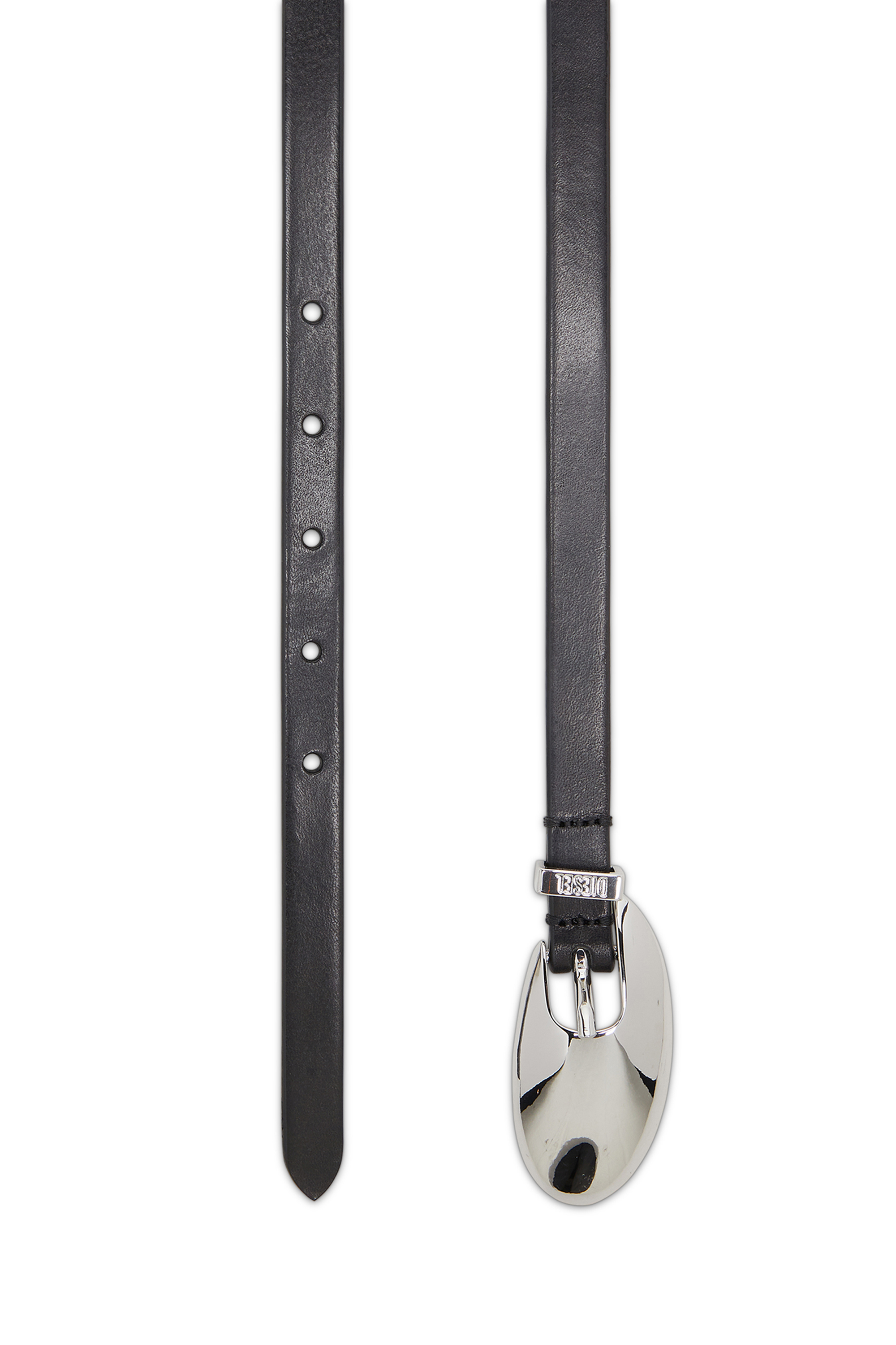 Diesel - B-ROP 15, Woman's 1.5cm leather belt with sculptural buckle in Black - 2