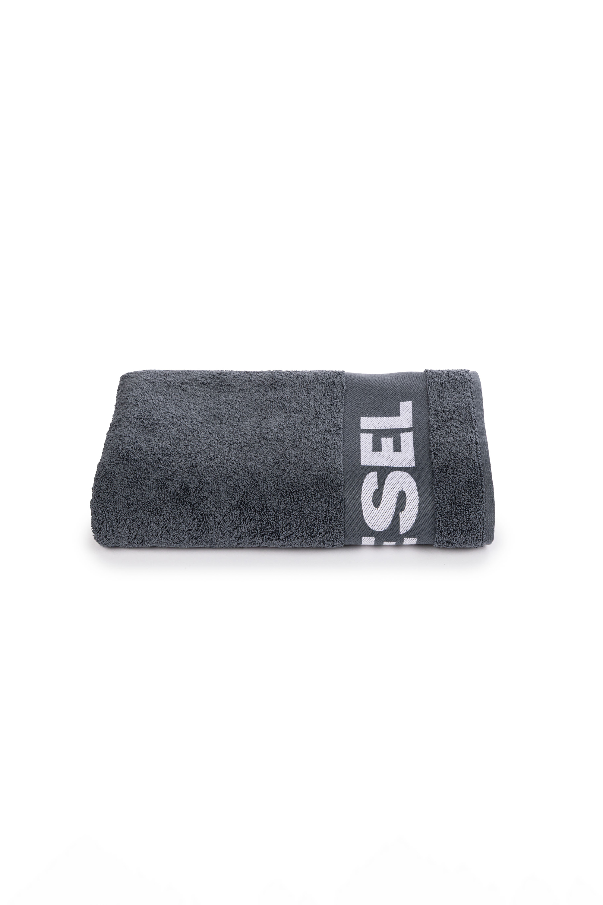 Diesel - 1015211 LOGO-COTTON TOWEL 100X180 GREY, Unisex's Logo-Cotton Terry Towel in Dark grey - 1