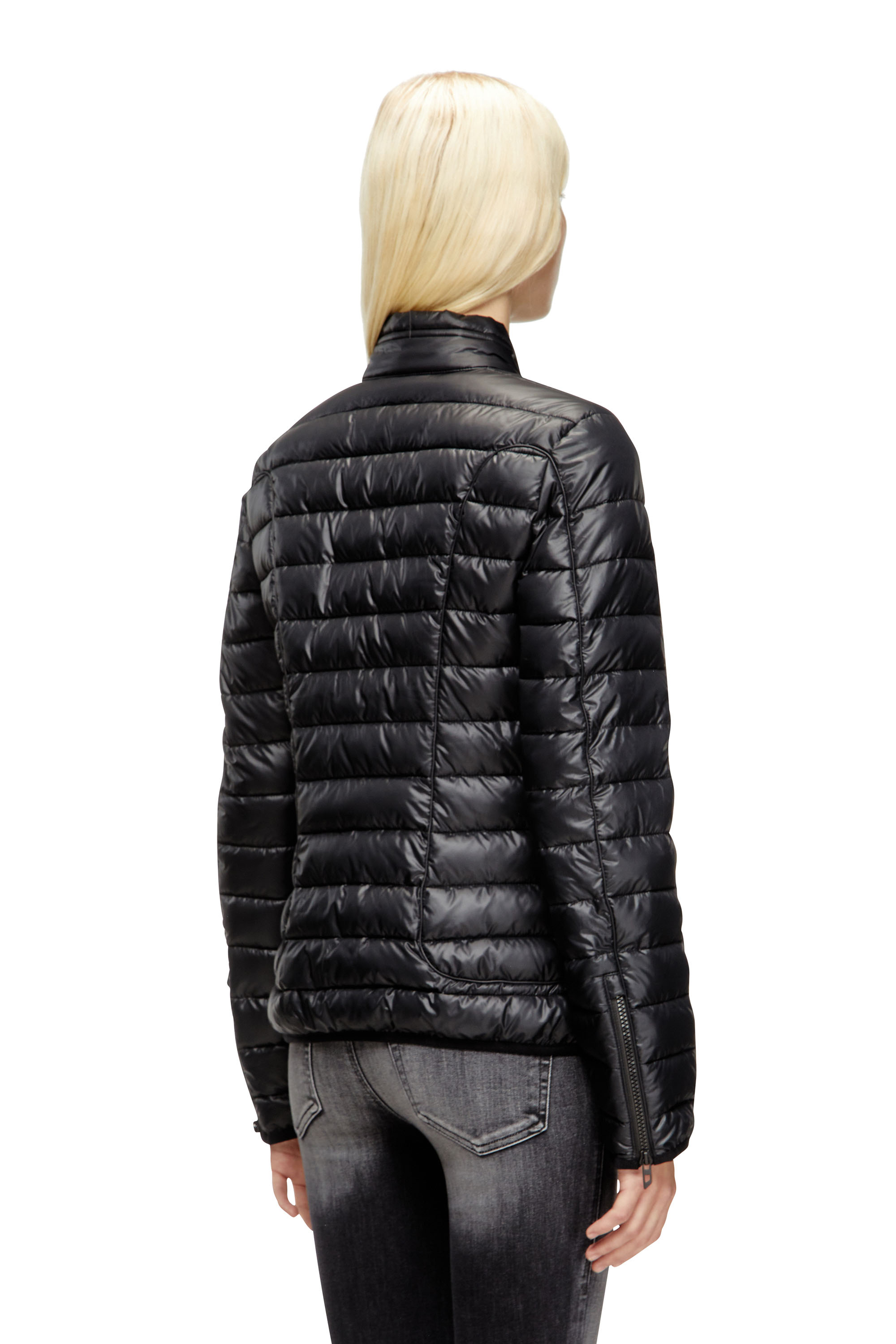 Diesel - W-PILOT-FEM, Woman's Puffer jacket with biker details in Black - 4