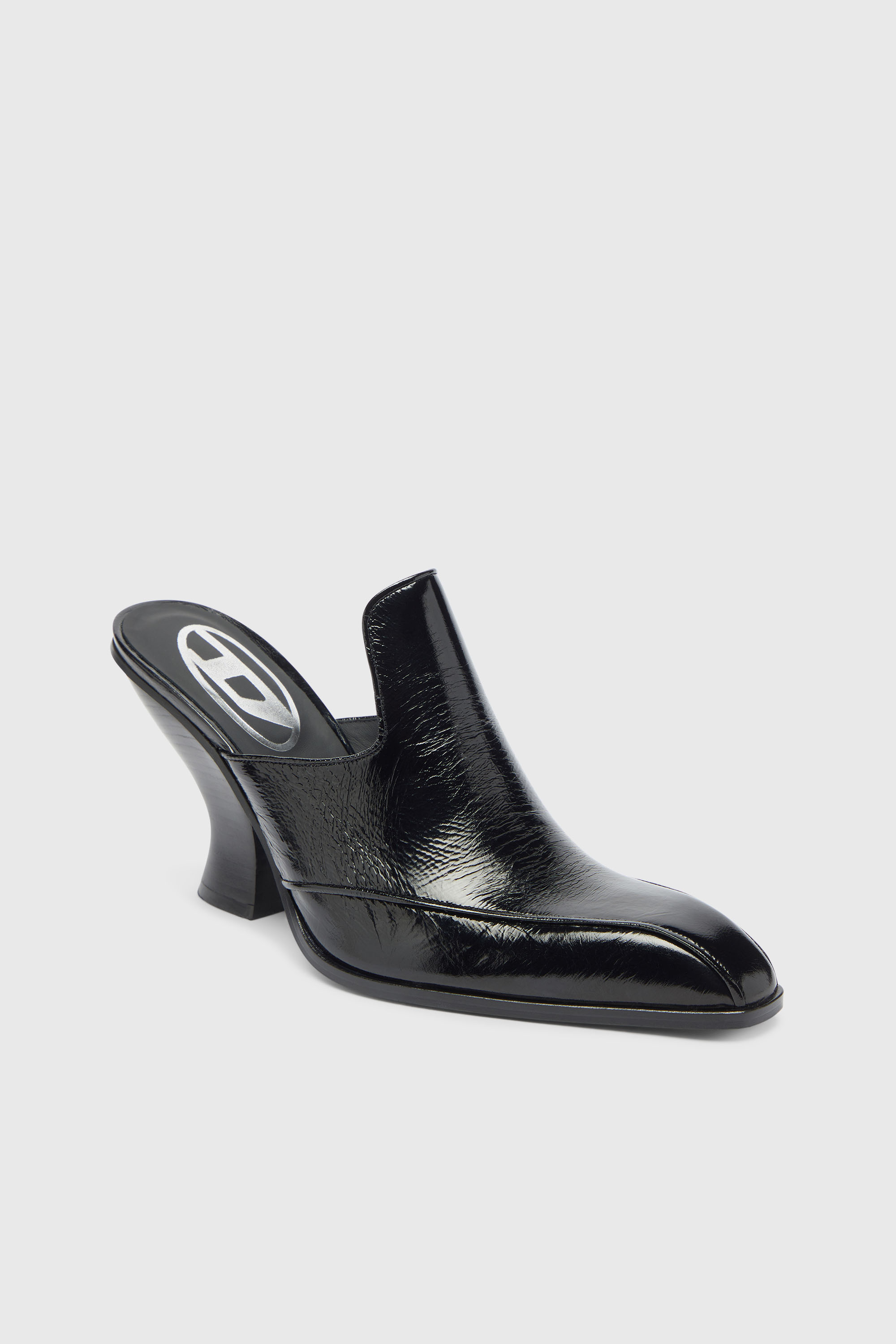 Diesel - D-LUFFY-75-MULE, Woman's D-Luffy - Western-style mules in patent leather in Black - 6